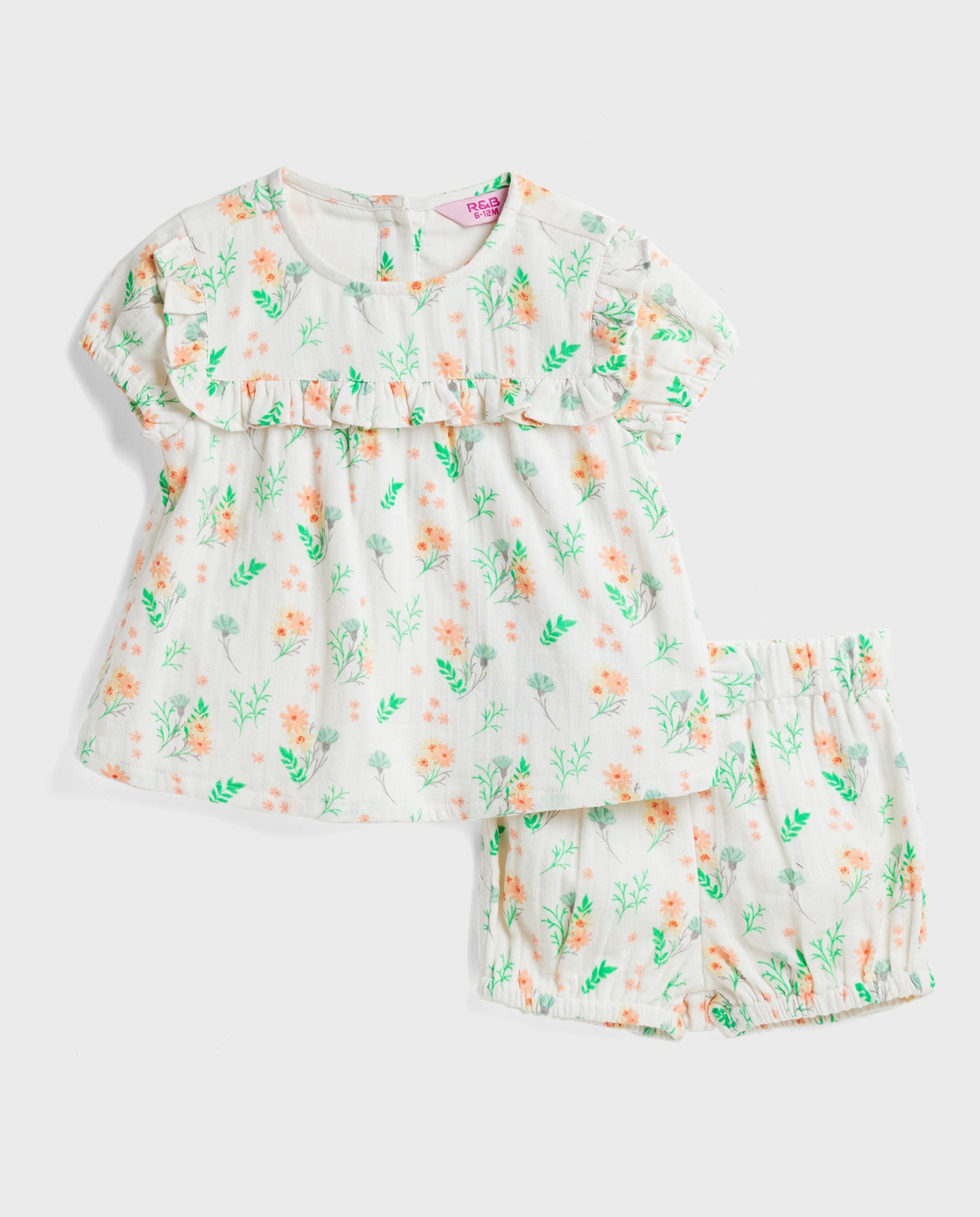 Printed Top and Shorts Set