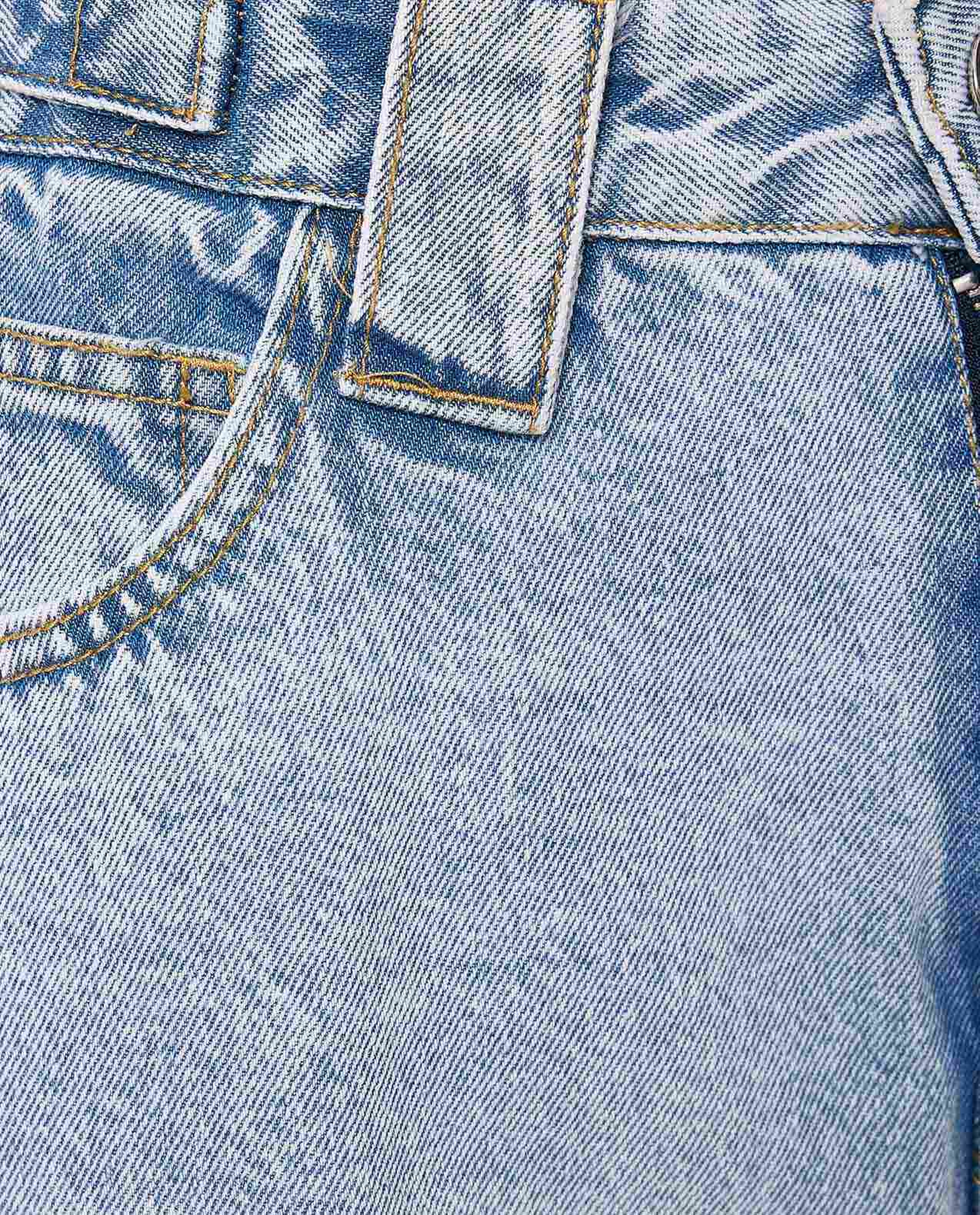 Faded Barrel Fit Jeans with Button Closure