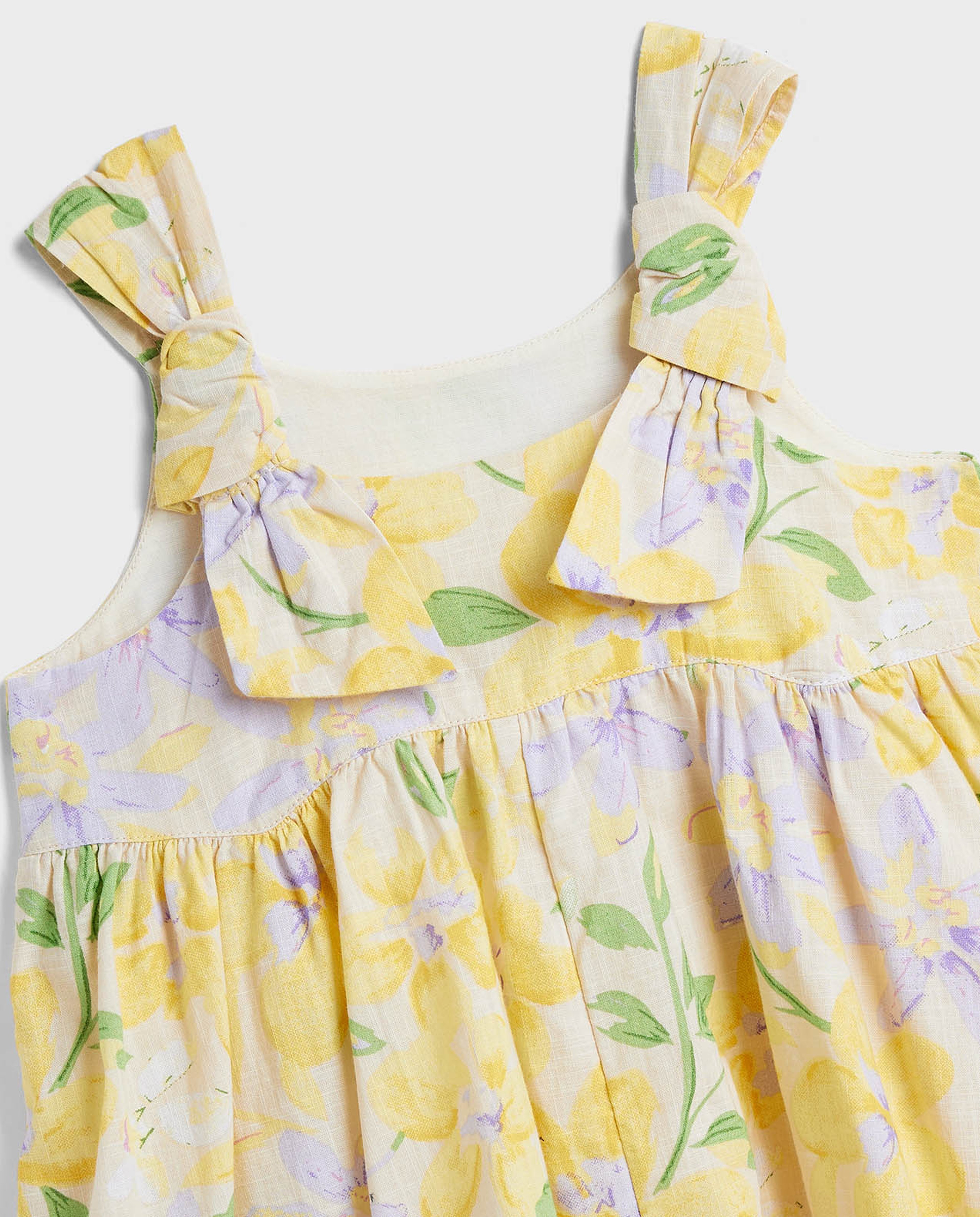 Floral Printed Strappy Dress with Scoop Neck