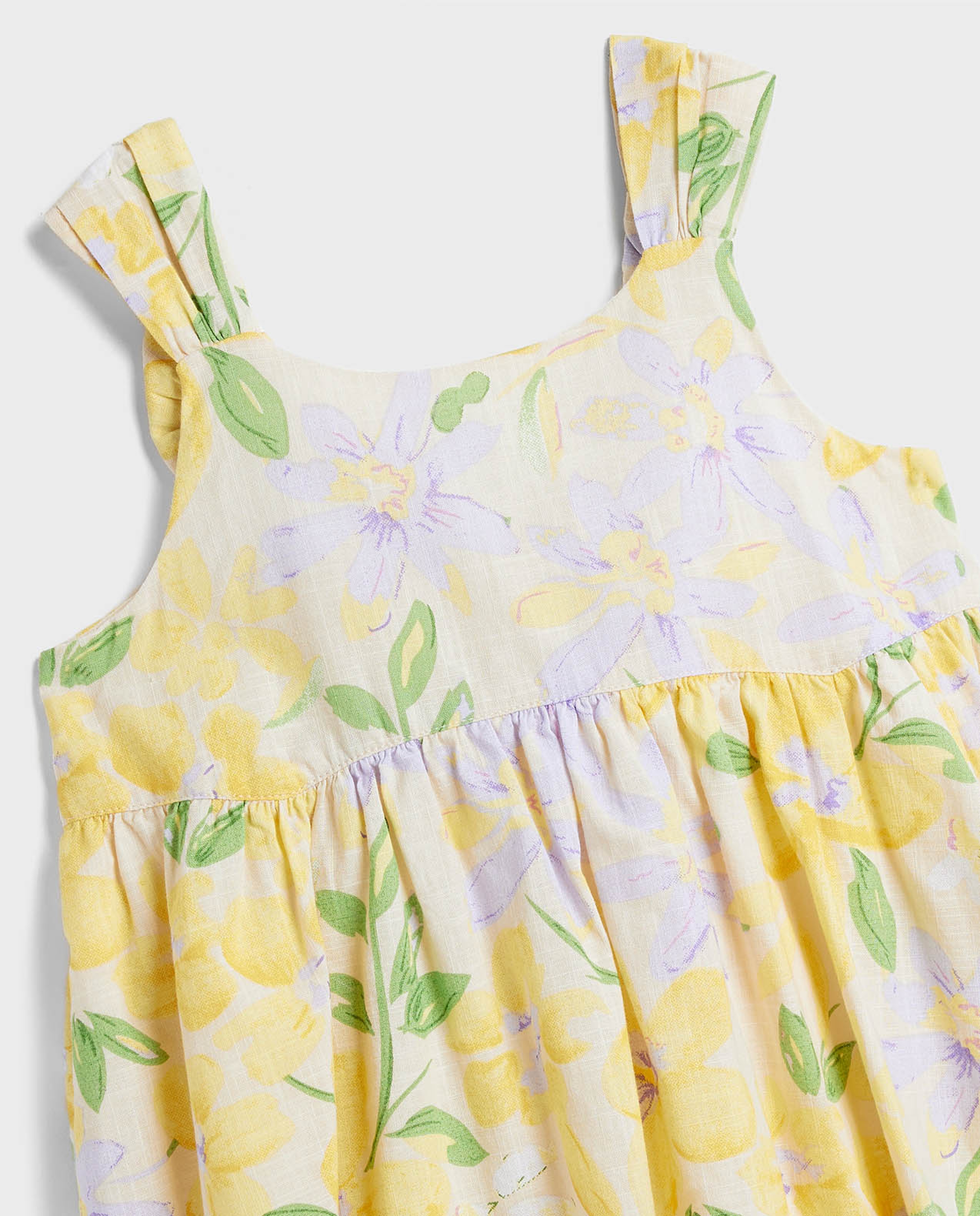 Floral Printed Strappy Dress with Scoop Neck