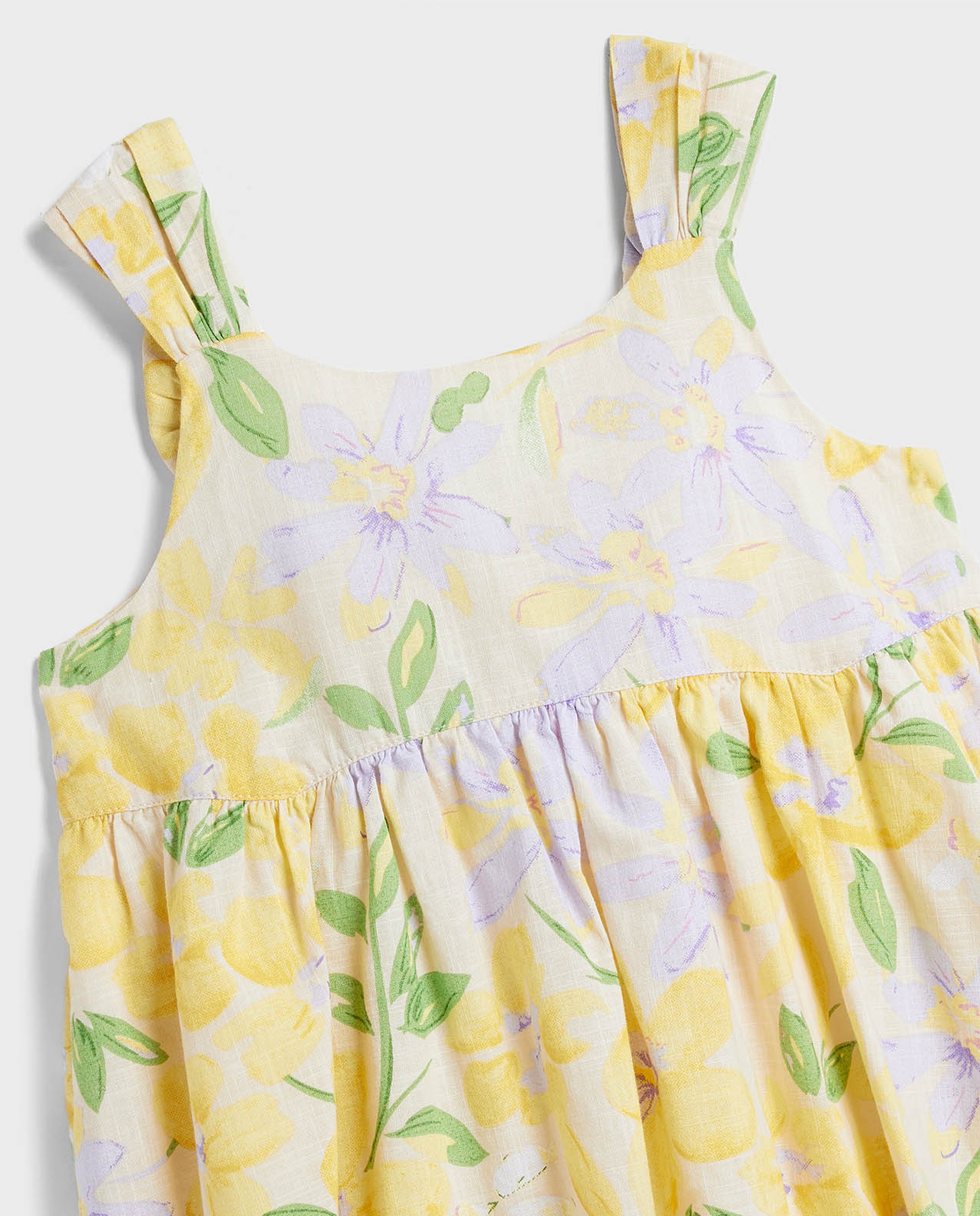 Floral Printed Strappy Dress with Scoop Neck