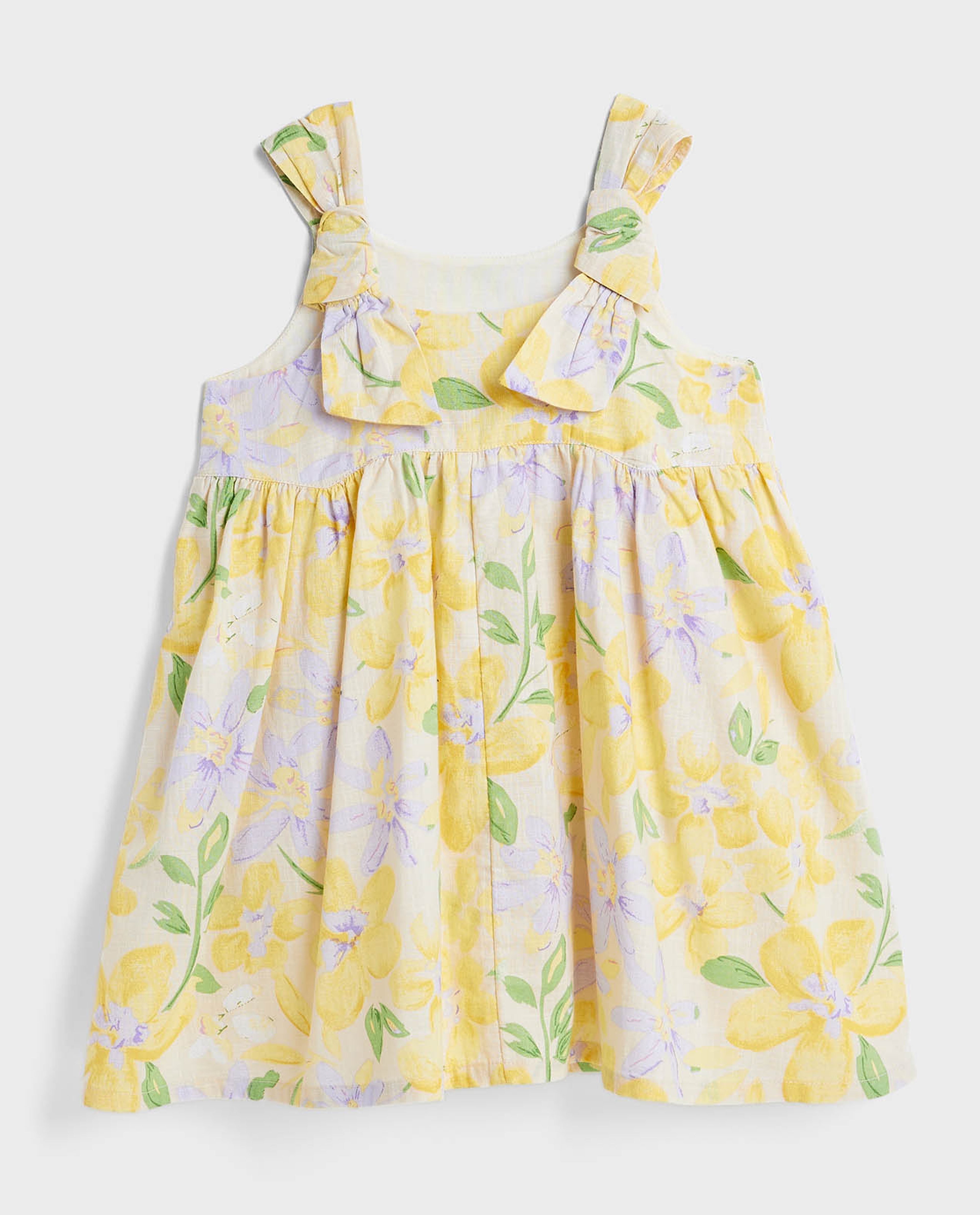 Floral Printed Strappy Dress with Scoop Neck