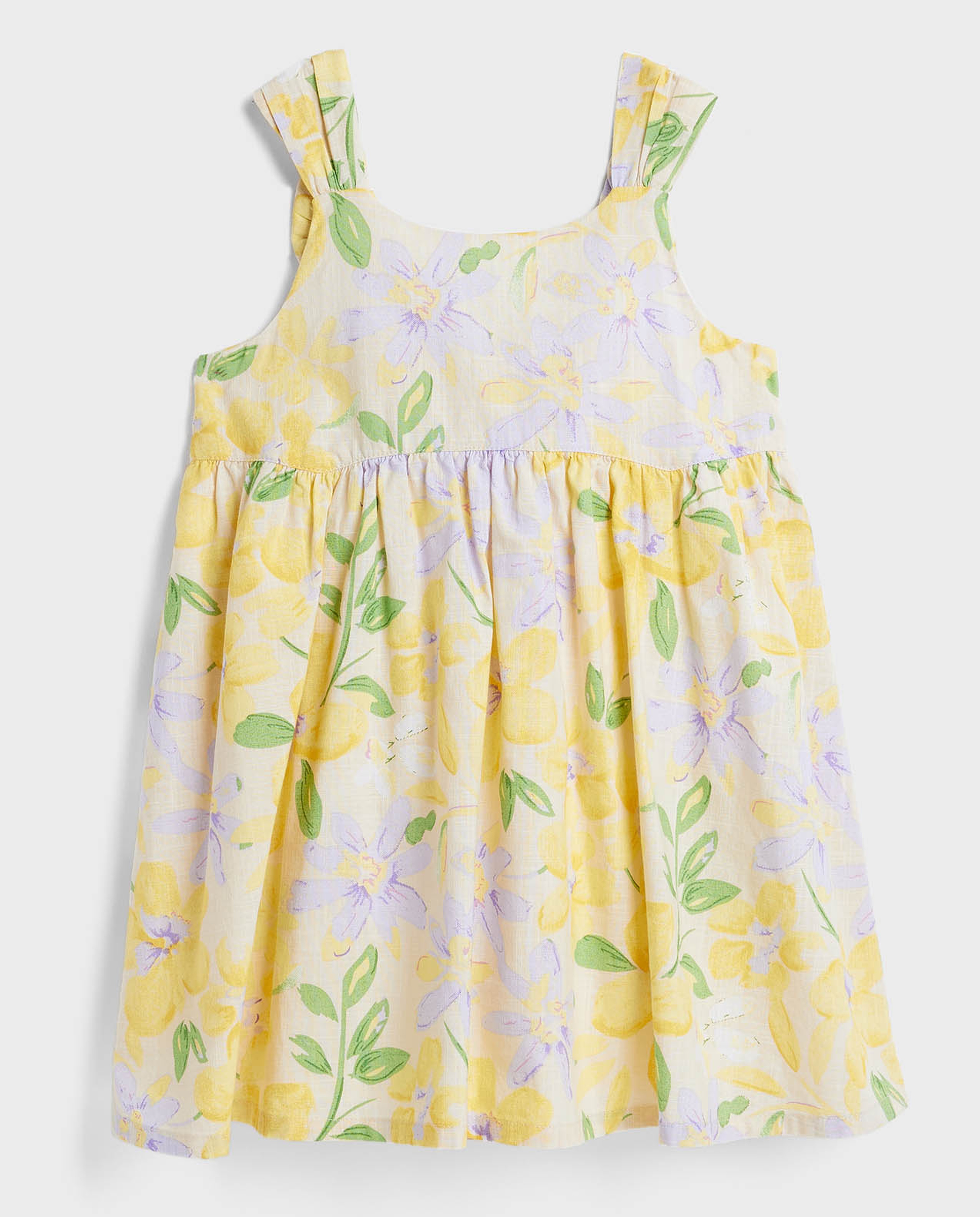 Floral Printed Strappy Dress with Scoop Neck