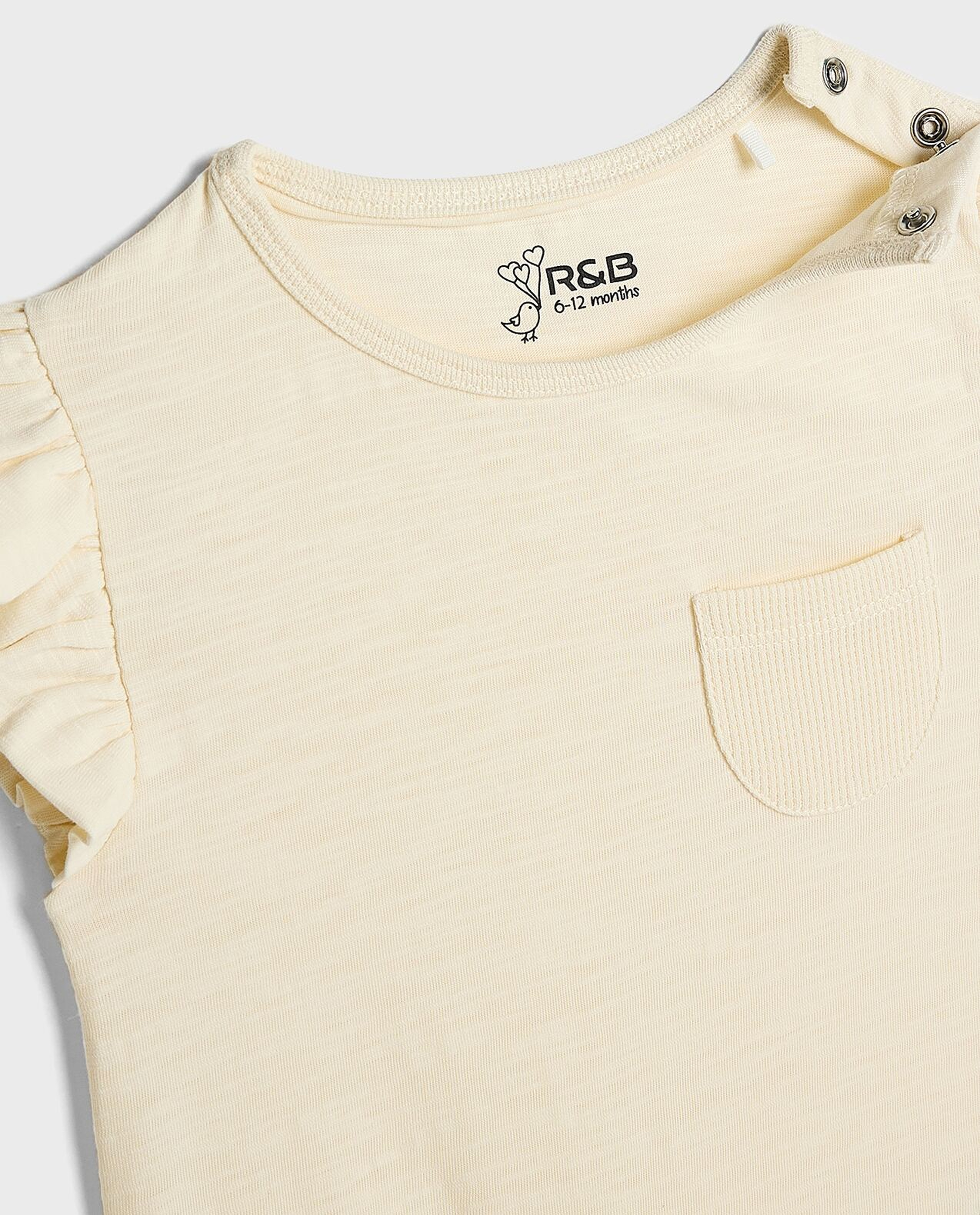 2 Pack Tops with Crew Neck and Ruffle Sleeves