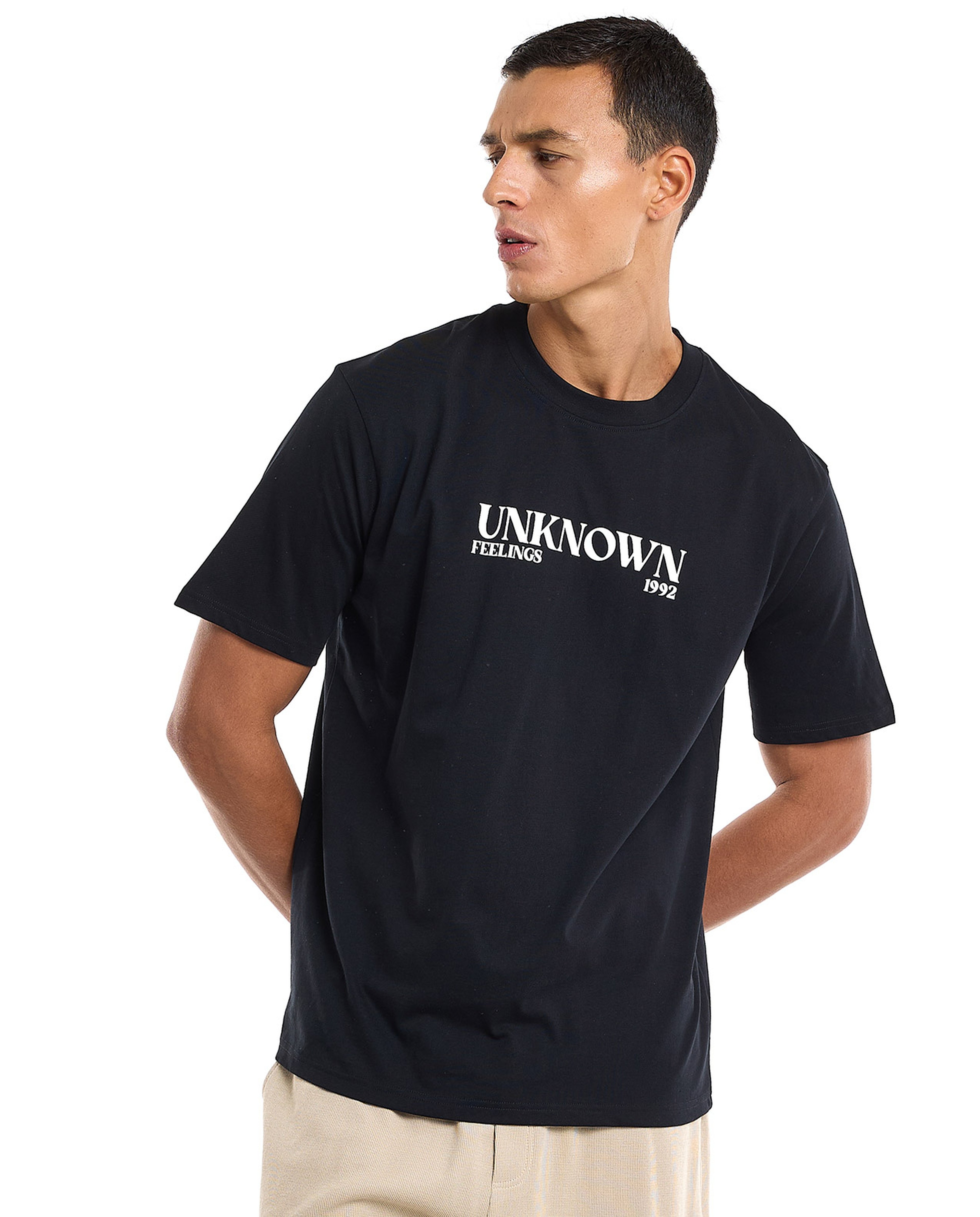 Printed T-Shirt with Crew Neck and Short Sleeves