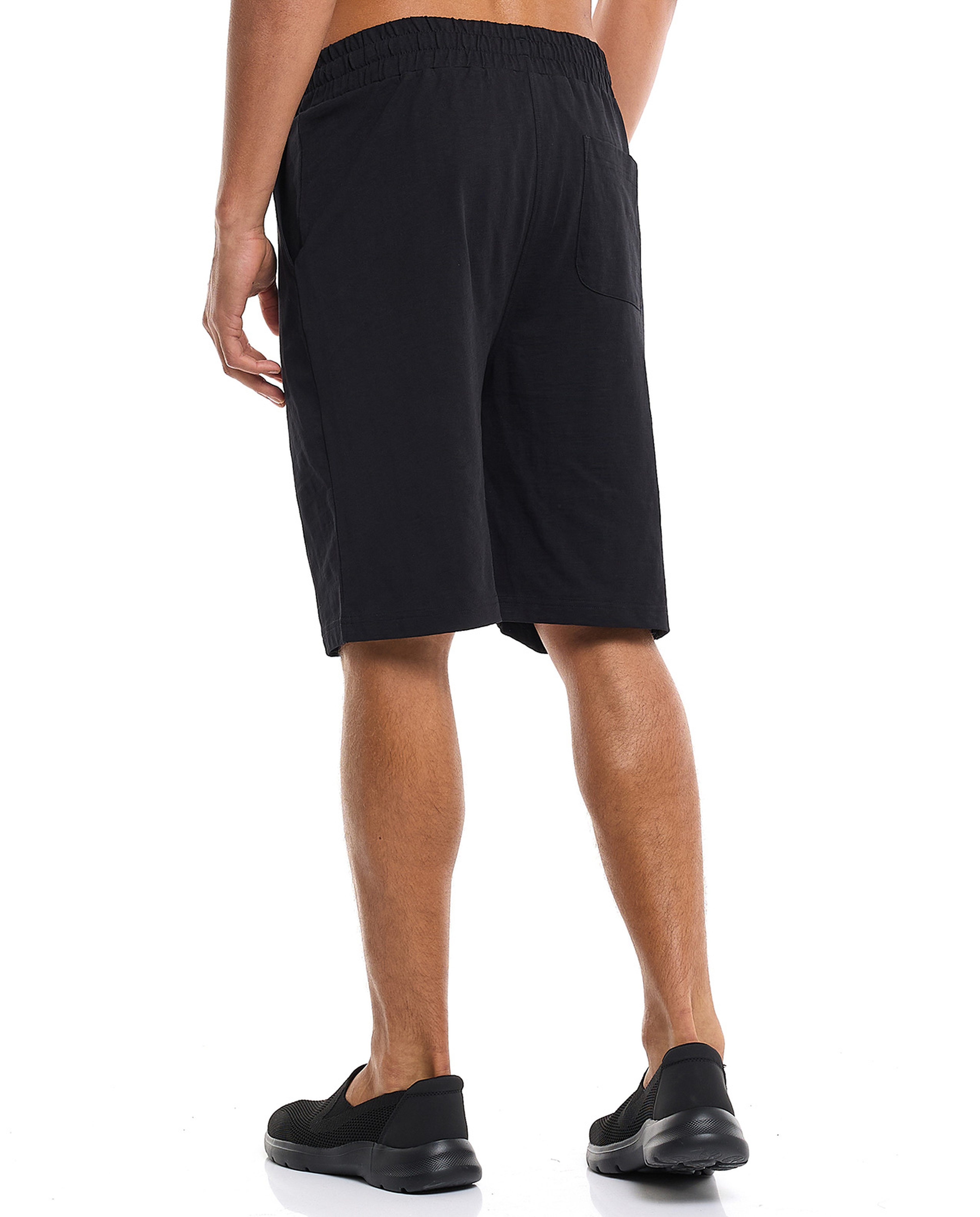 Solid Lounge Shorts with Elastic Waist