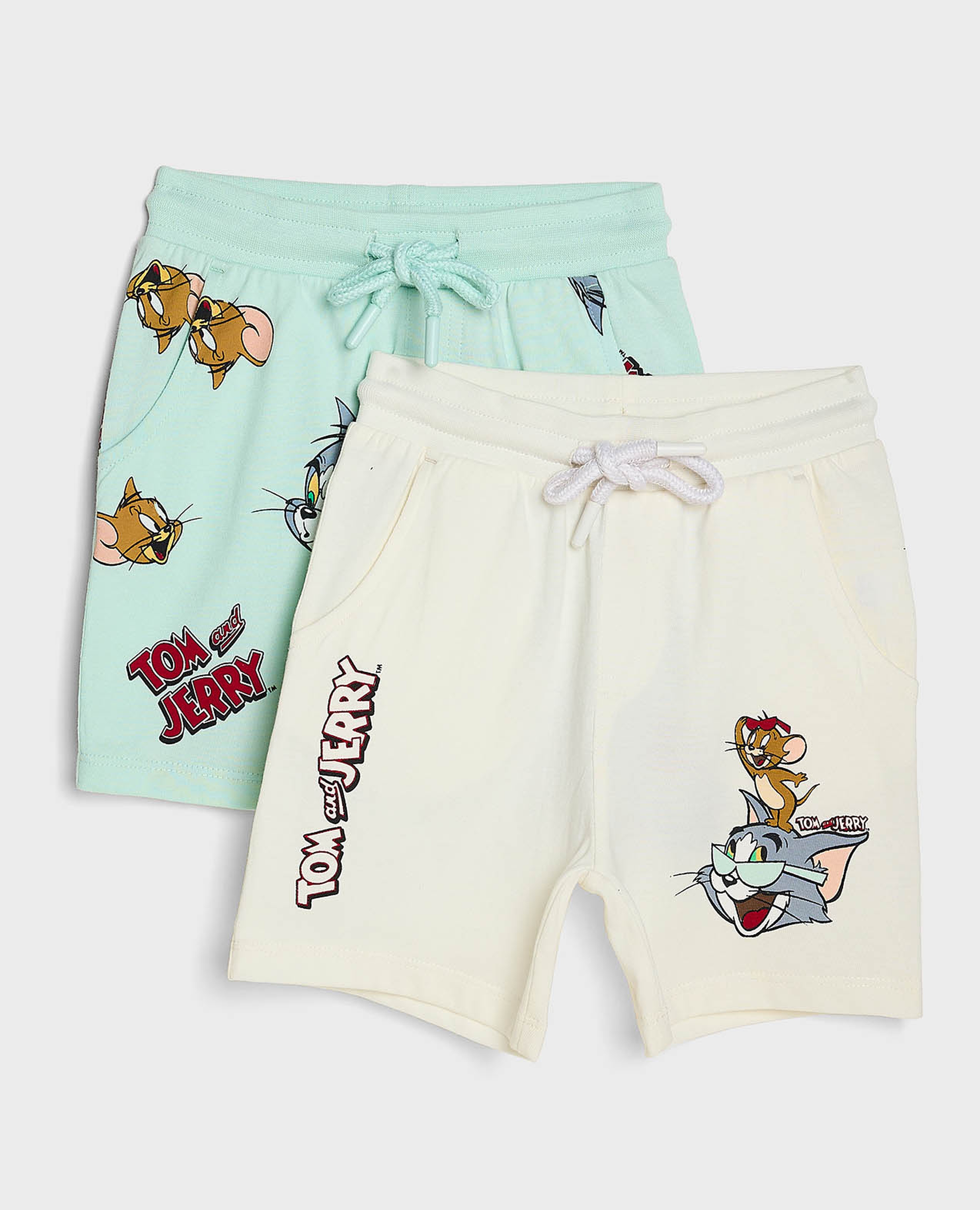 Tom & Jerry Printed Shorts with Drawstring Waist