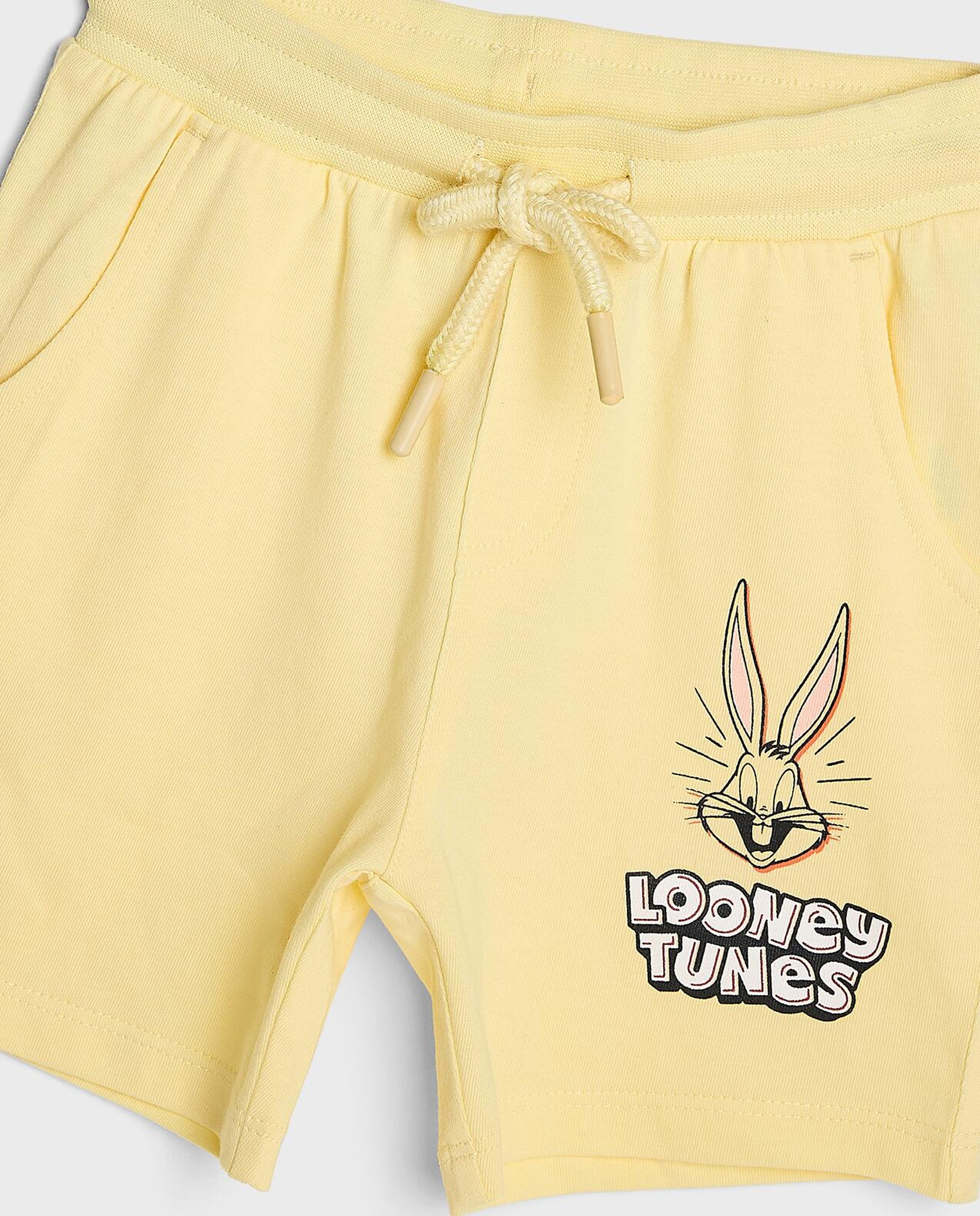 Bugs Bunny Printed Shorts with Drawstring Waist