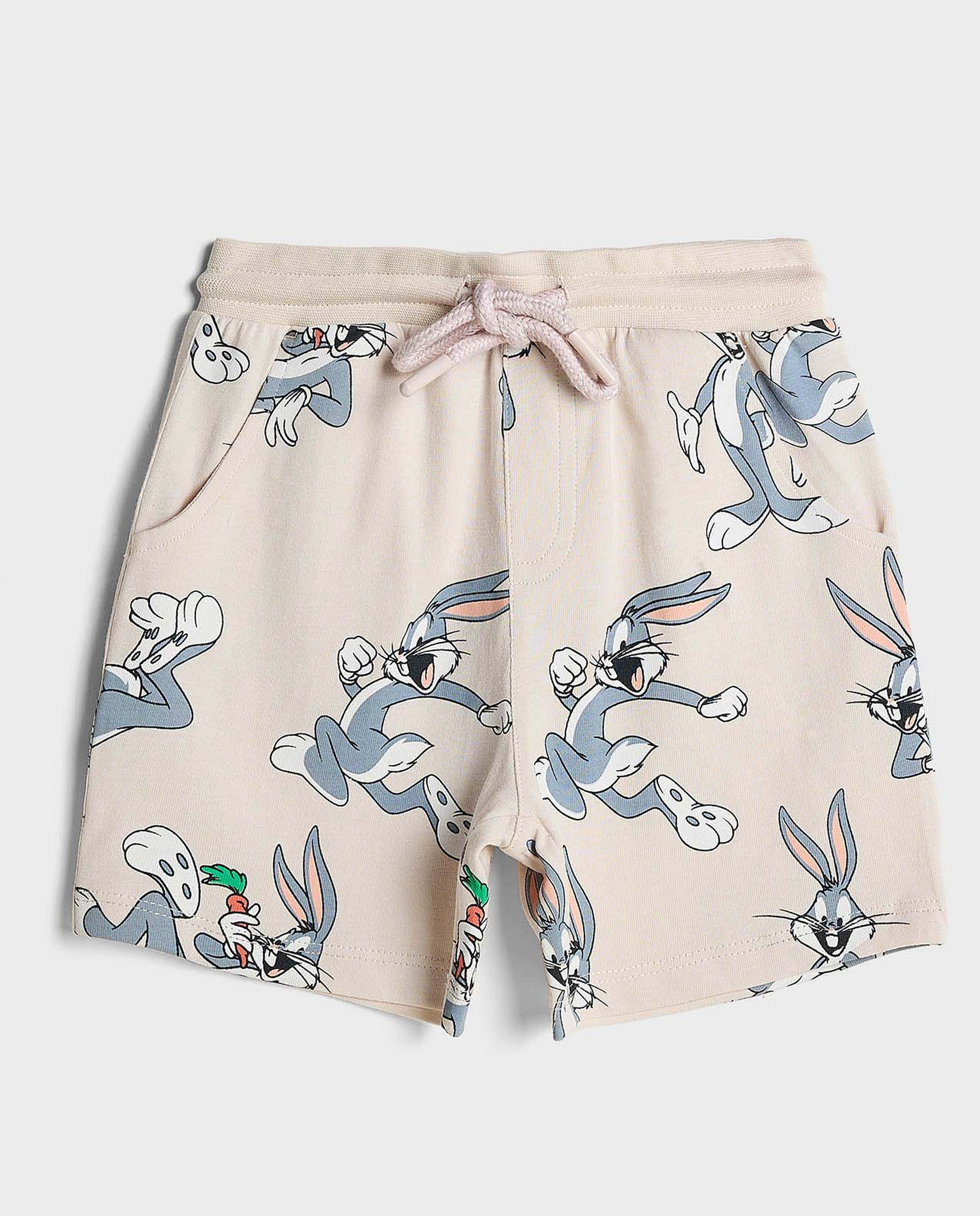 Bugs Bunny Printed Shorts with Drawstring Waist