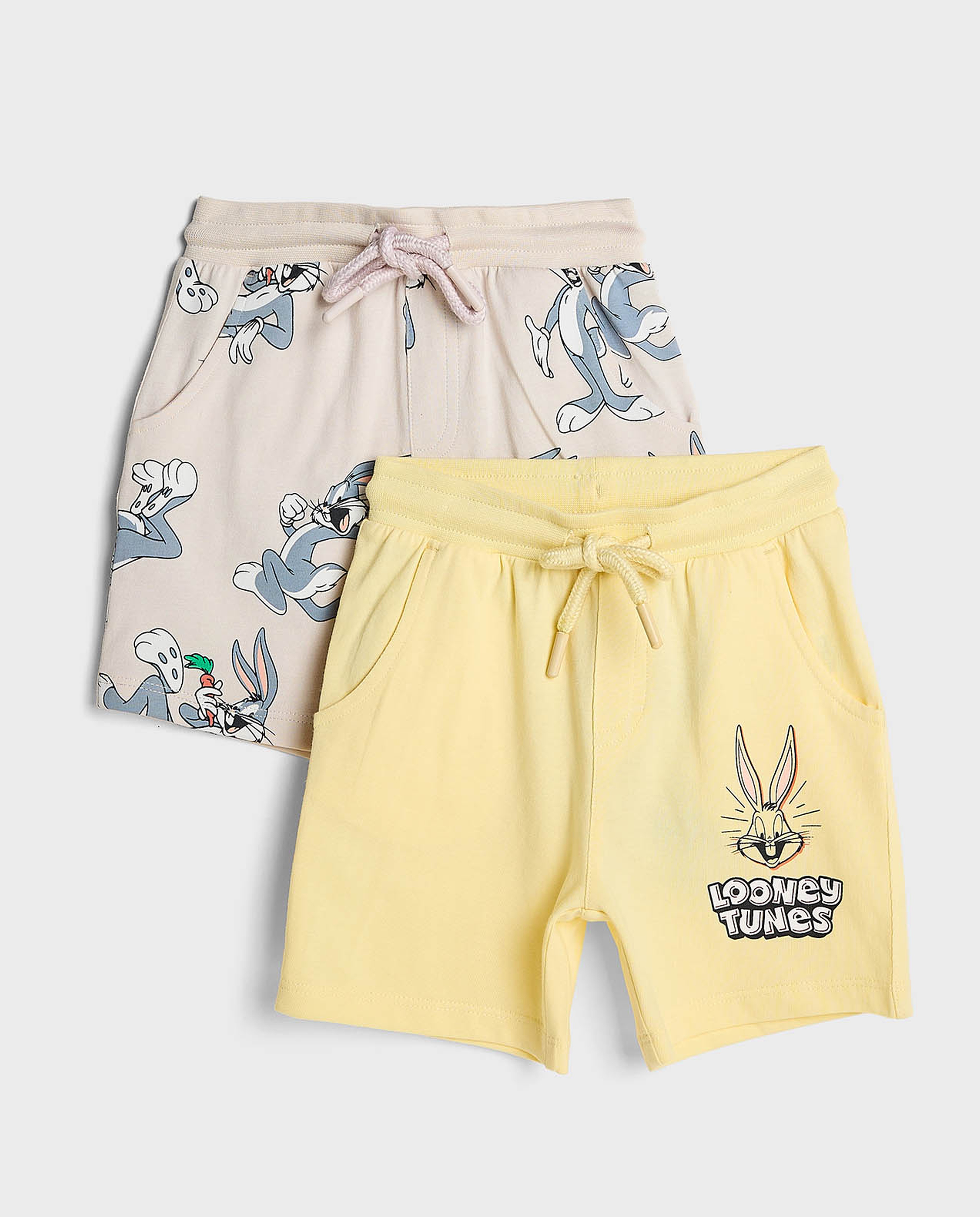 Bugs Bunny Printed Shorts with Drawstring Waist