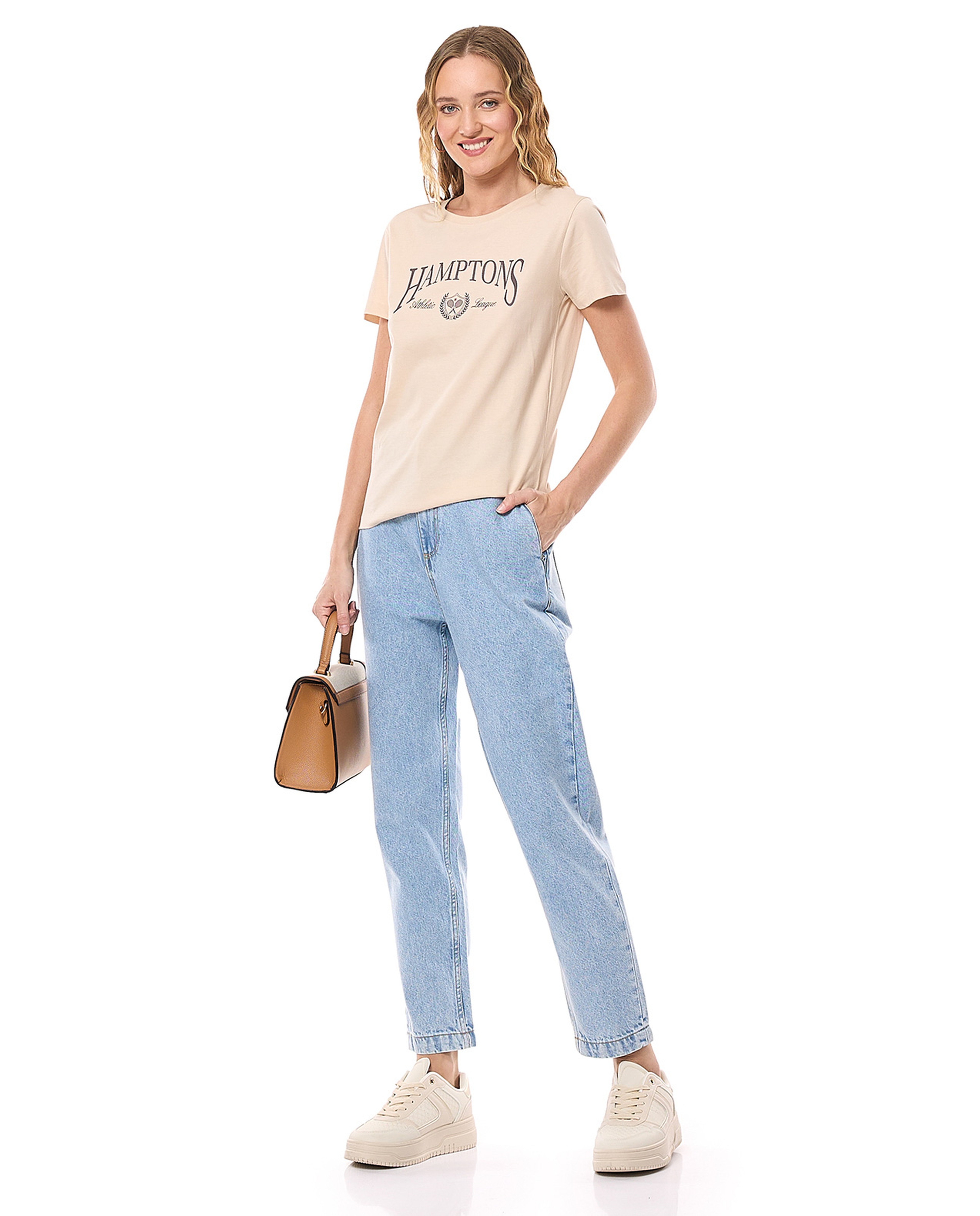 Printed T-Shirt with Crew Neck and Short Sleeves