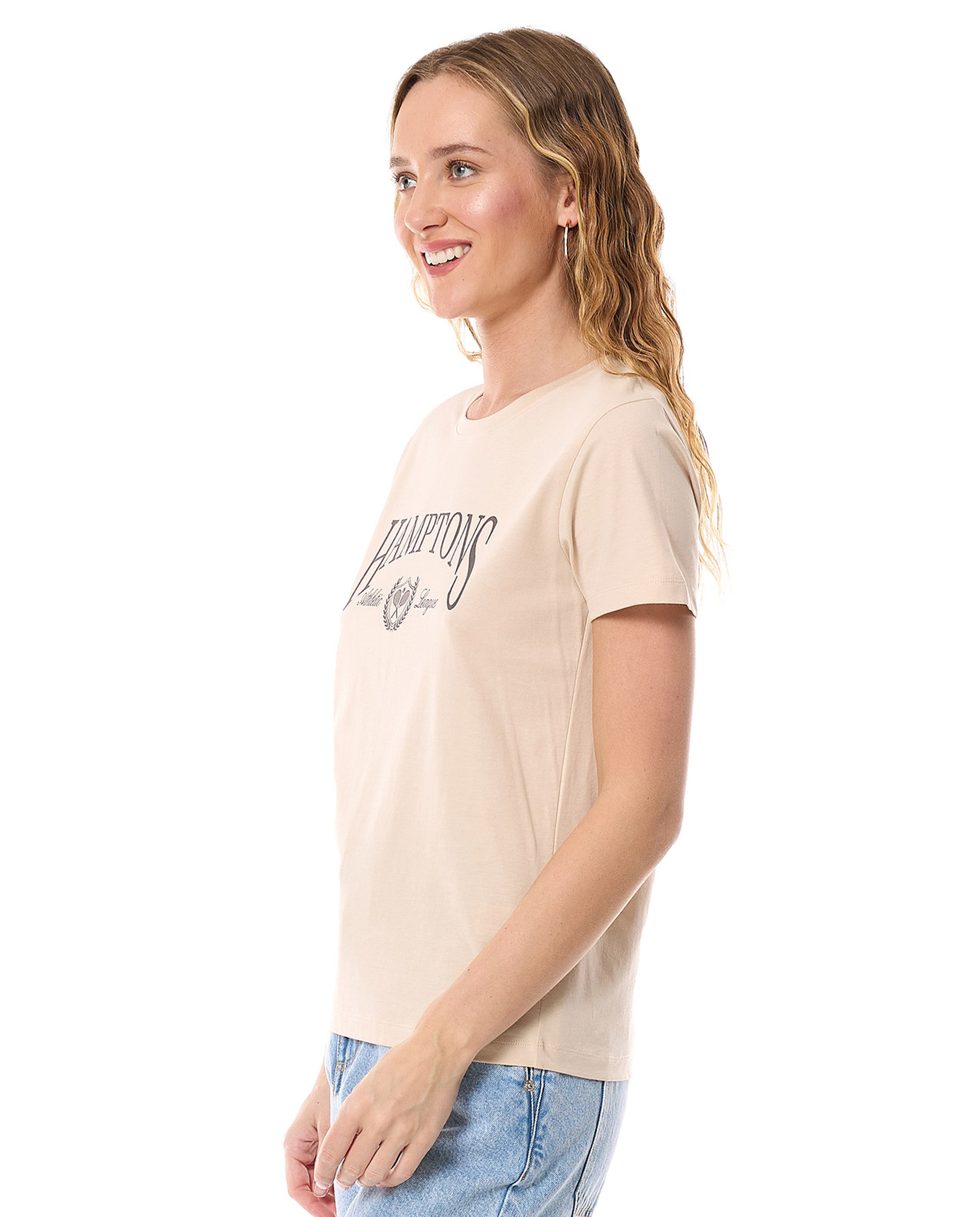 Printed T-Shirt with Crew Neck and Short Sleeves