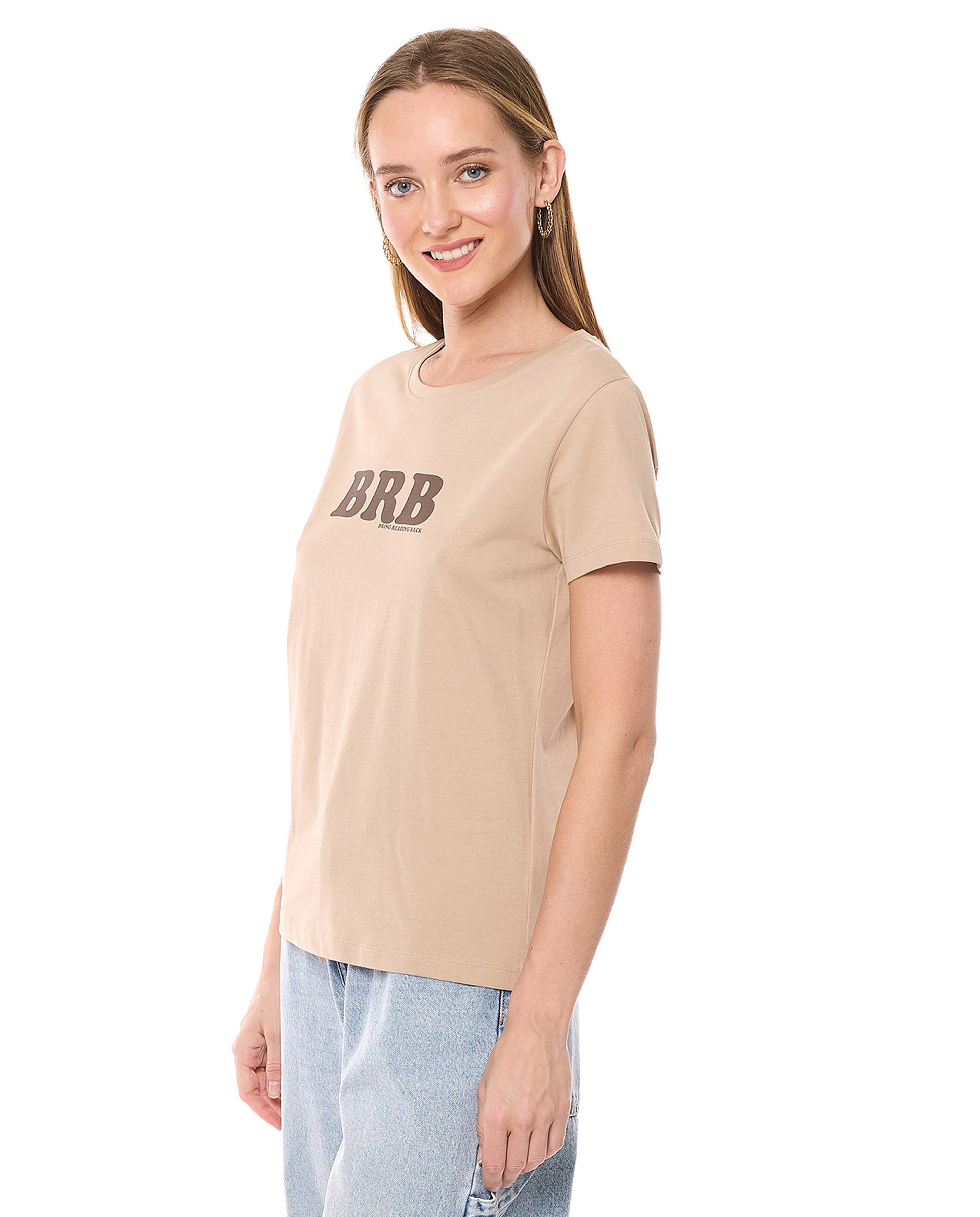 Printed T-Shirt with Crew Neck and Short Sleeves