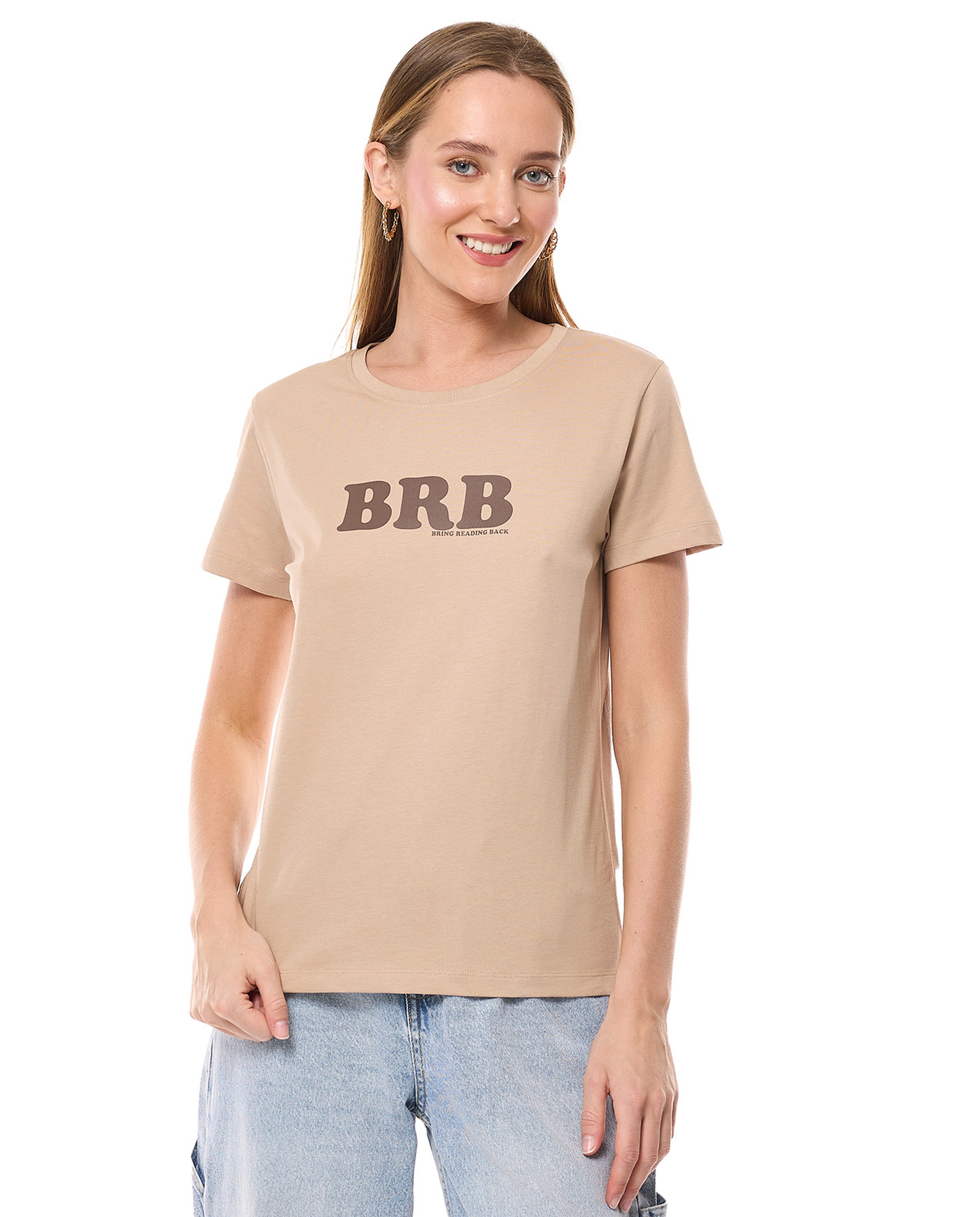 Printed T-Shirt with Crew Neck and Short Sleeves