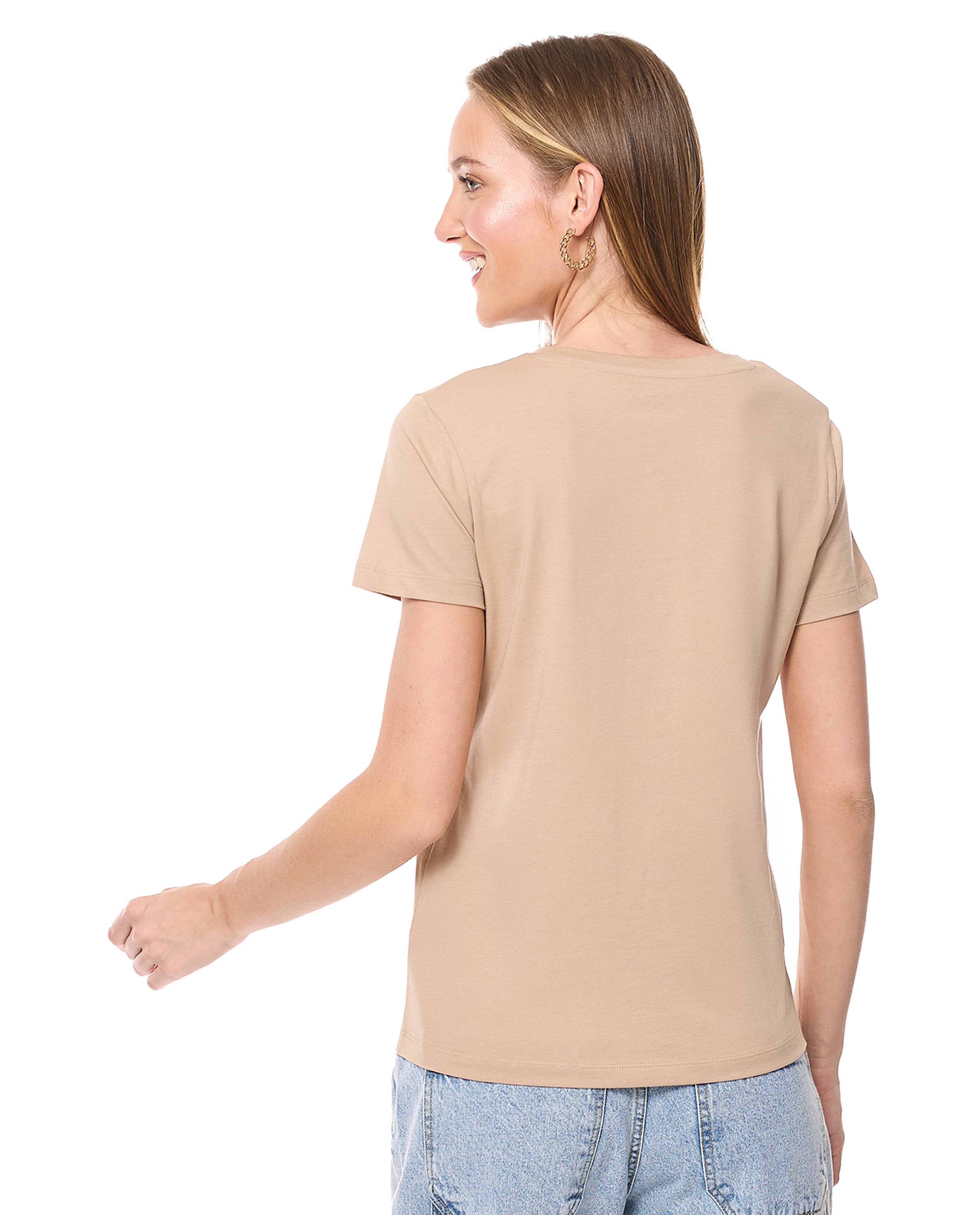 Printed T-Shirt with Crew Neck and Short Sleeves