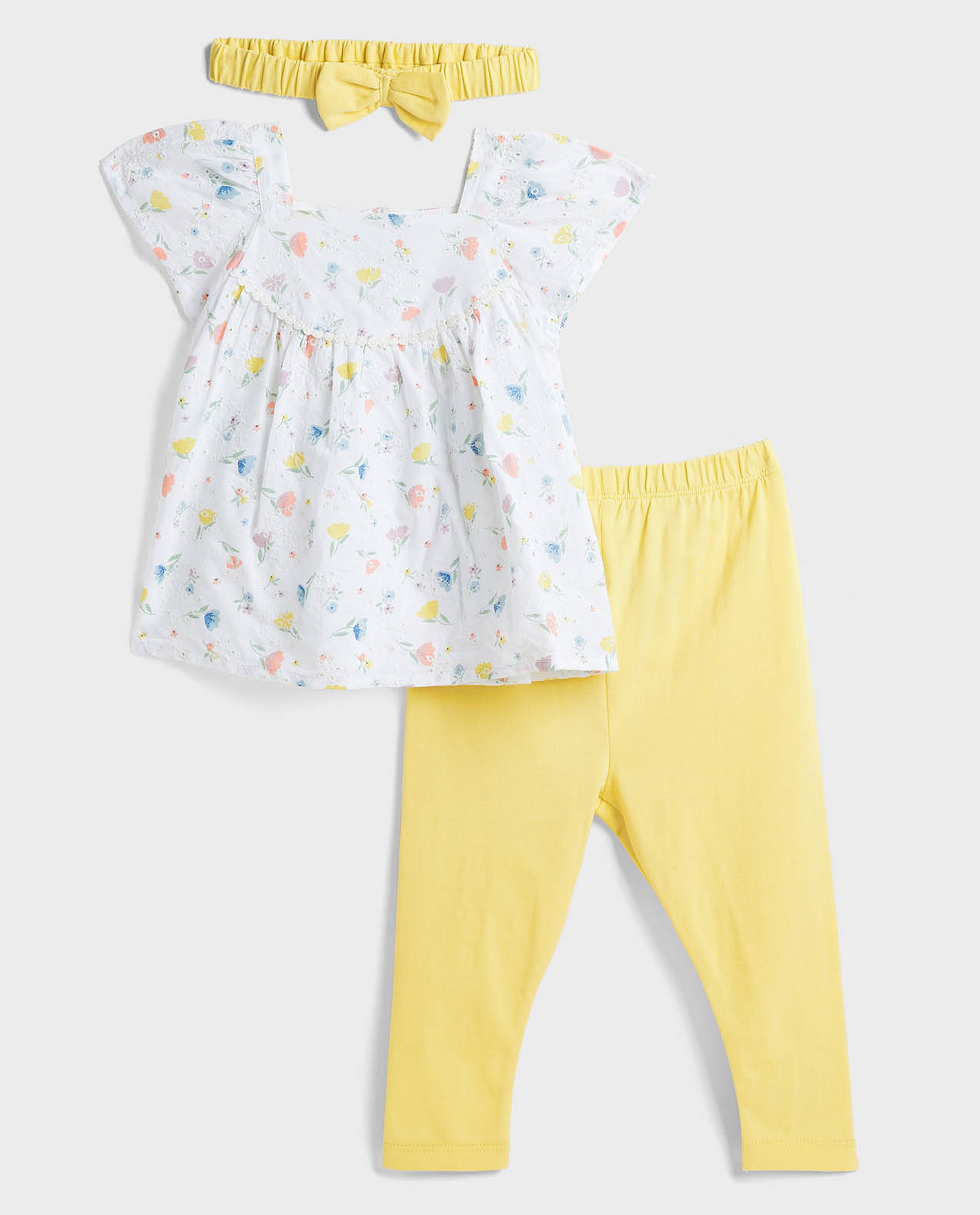 Printed Top and Pant Set with Headband
