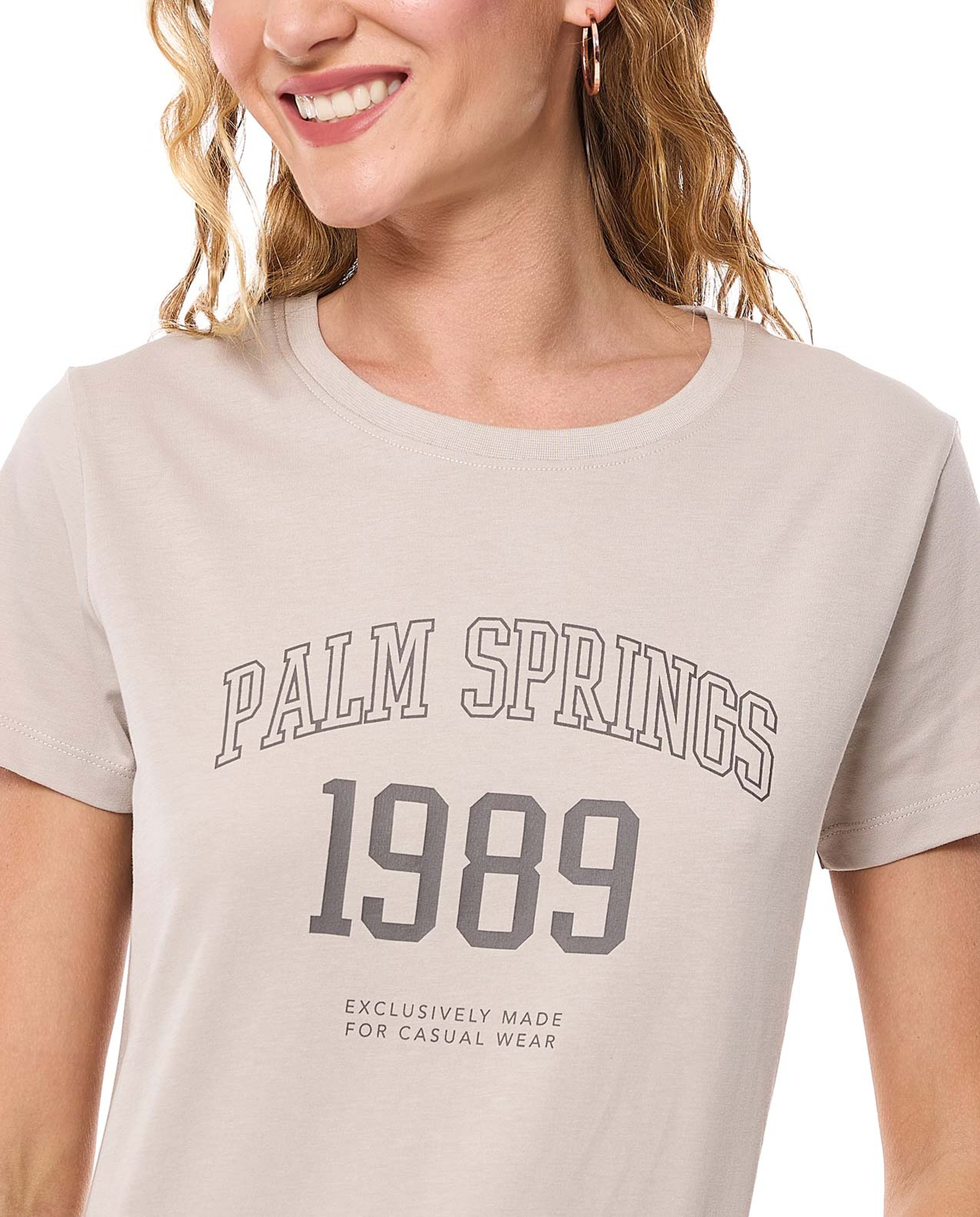 Printed T-Shirt with Crew Neck and Short Sleeves