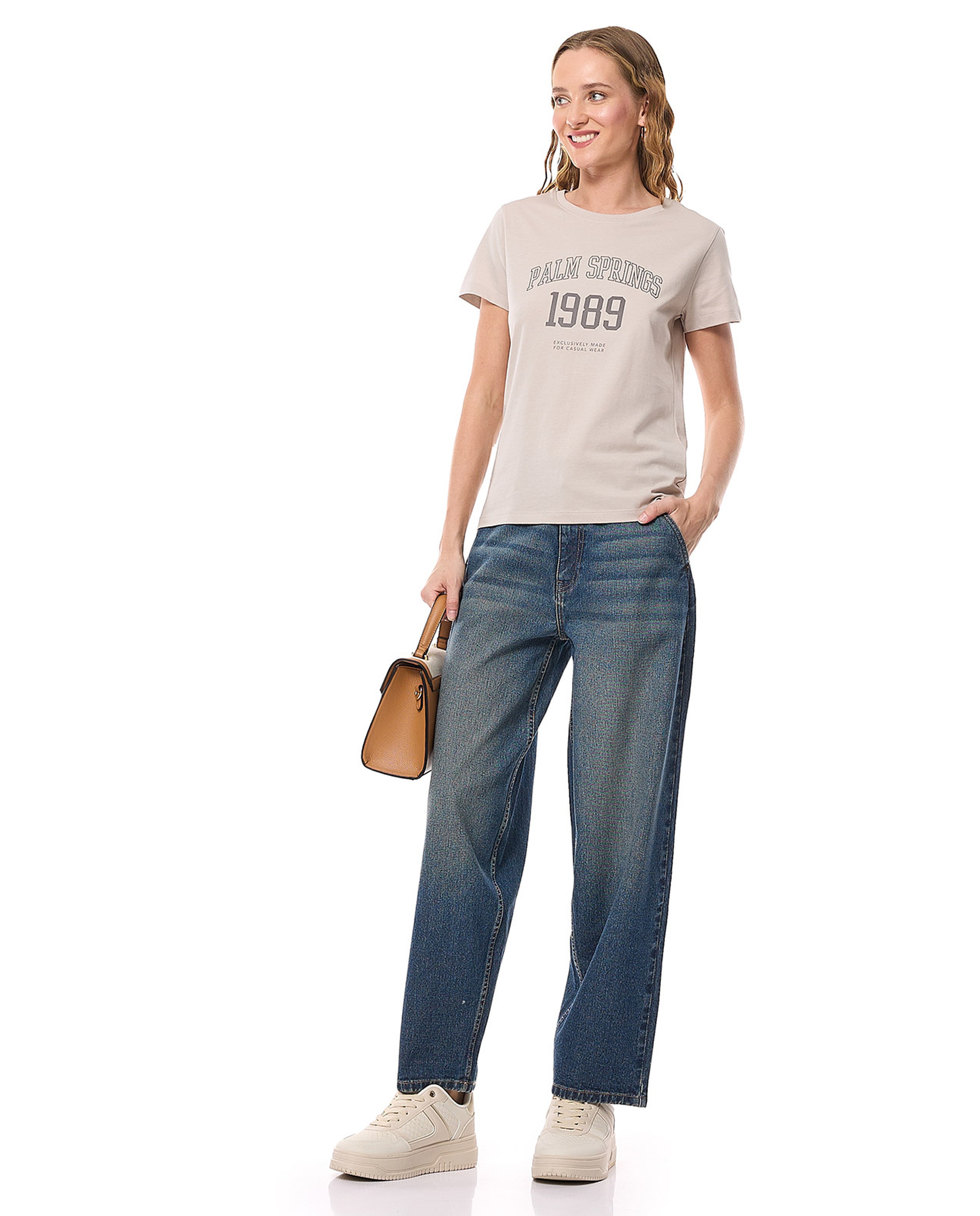 Printed T-Shirt with Crew Neck and Short Sleeves