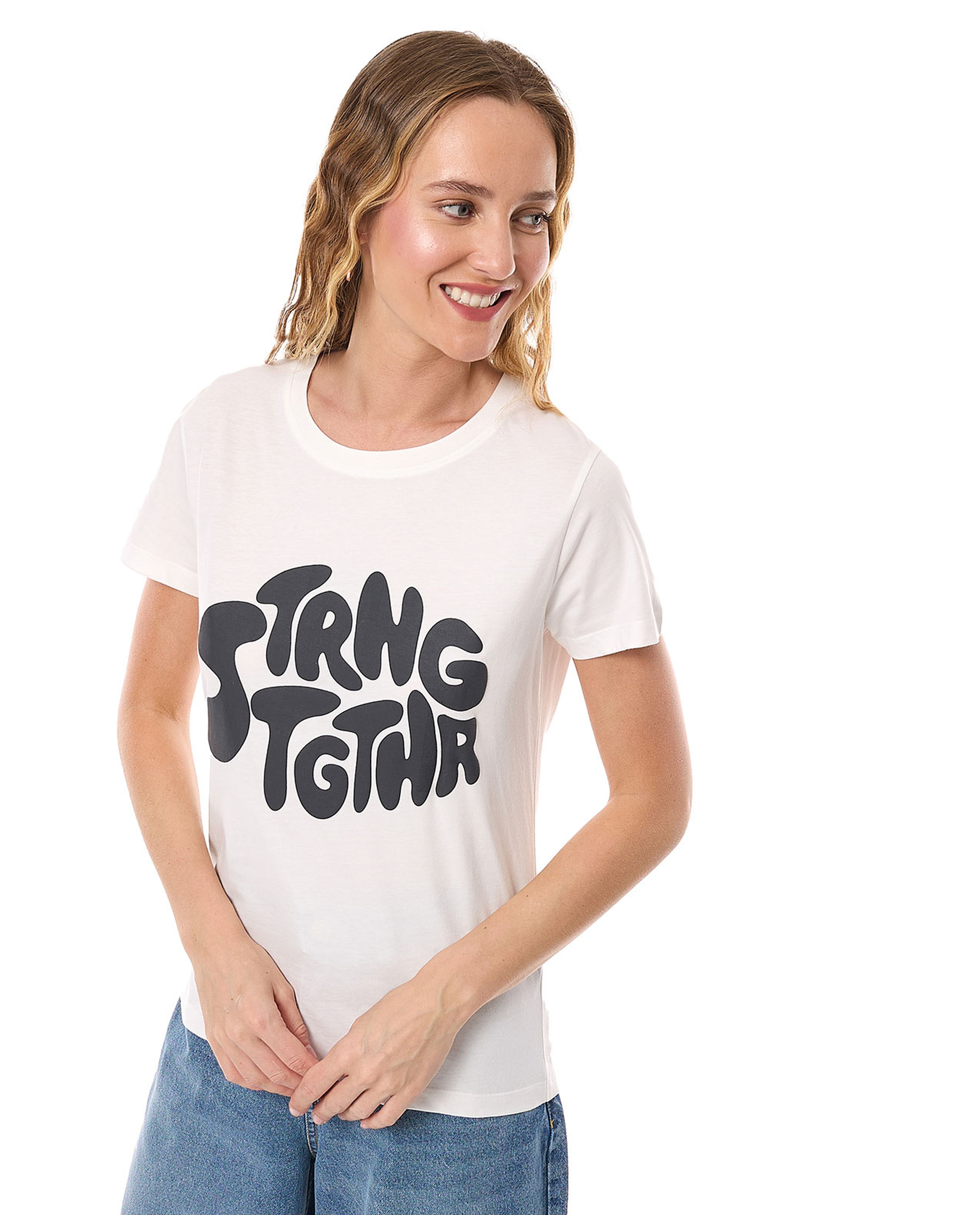 Printed T-Shirt with Crew Neck and Short Sleeves