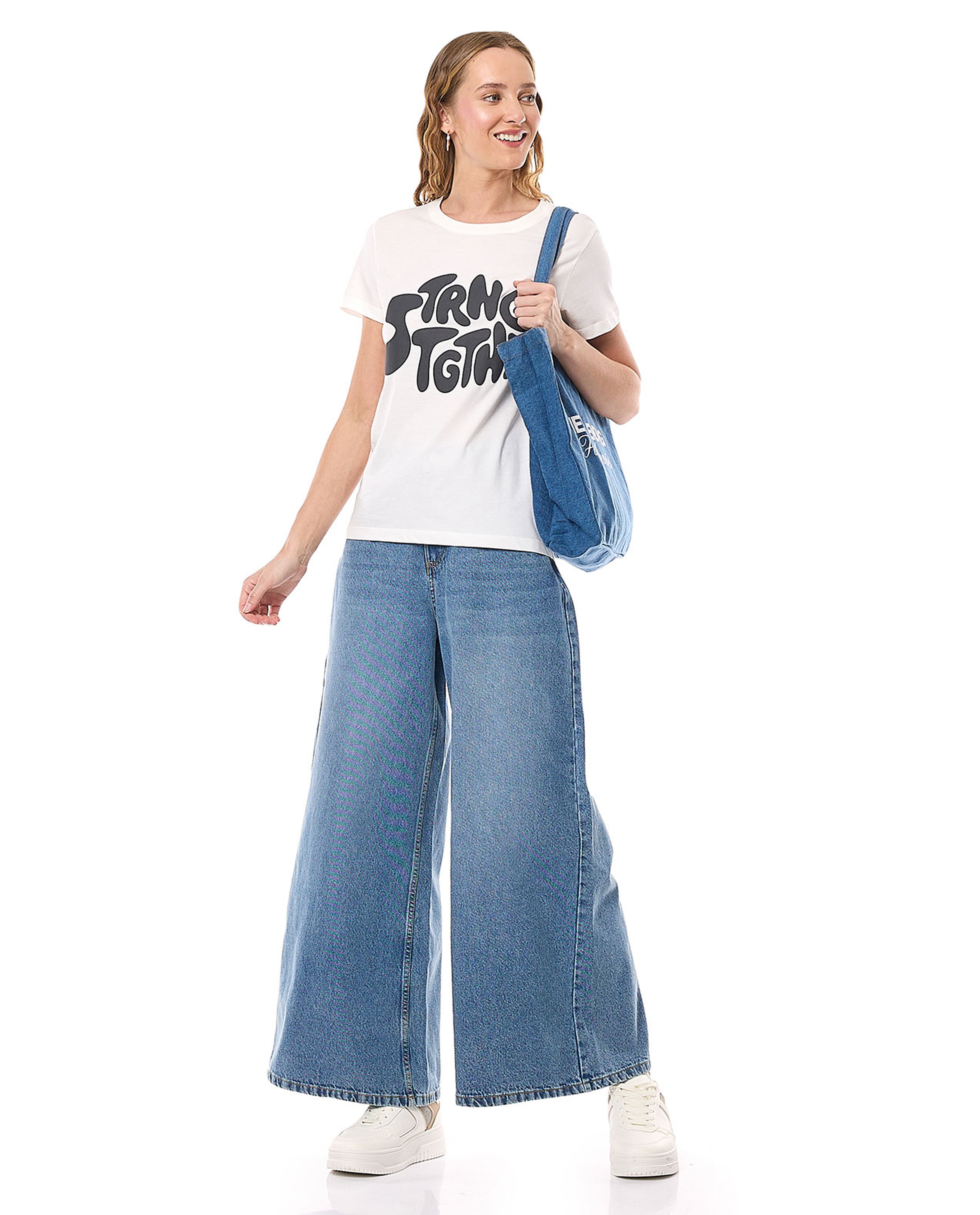 Printed T-Shirt with Crew Neck and Short Sleeves