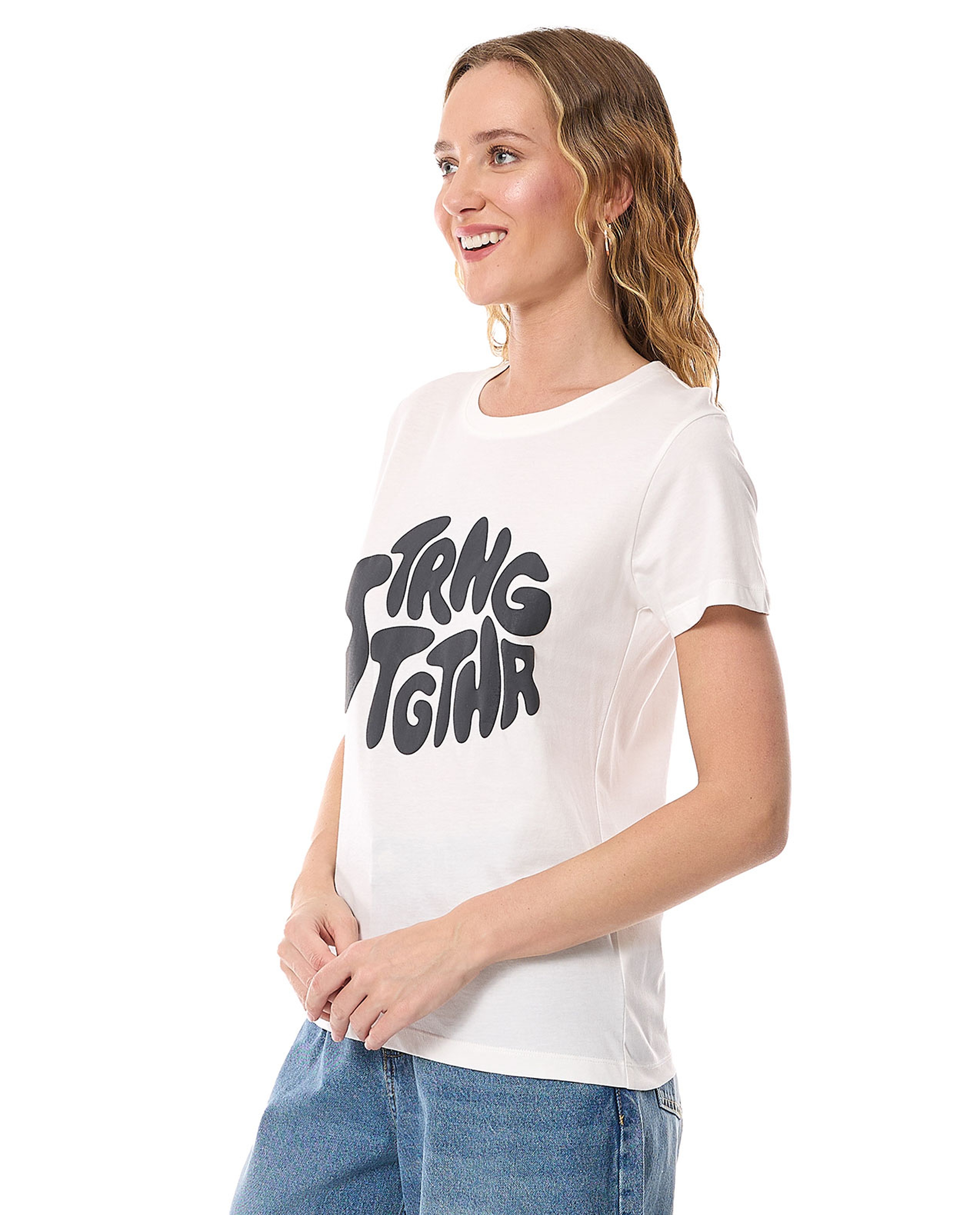 Printed T-Shirt with Crew Neck and Short Sleeves