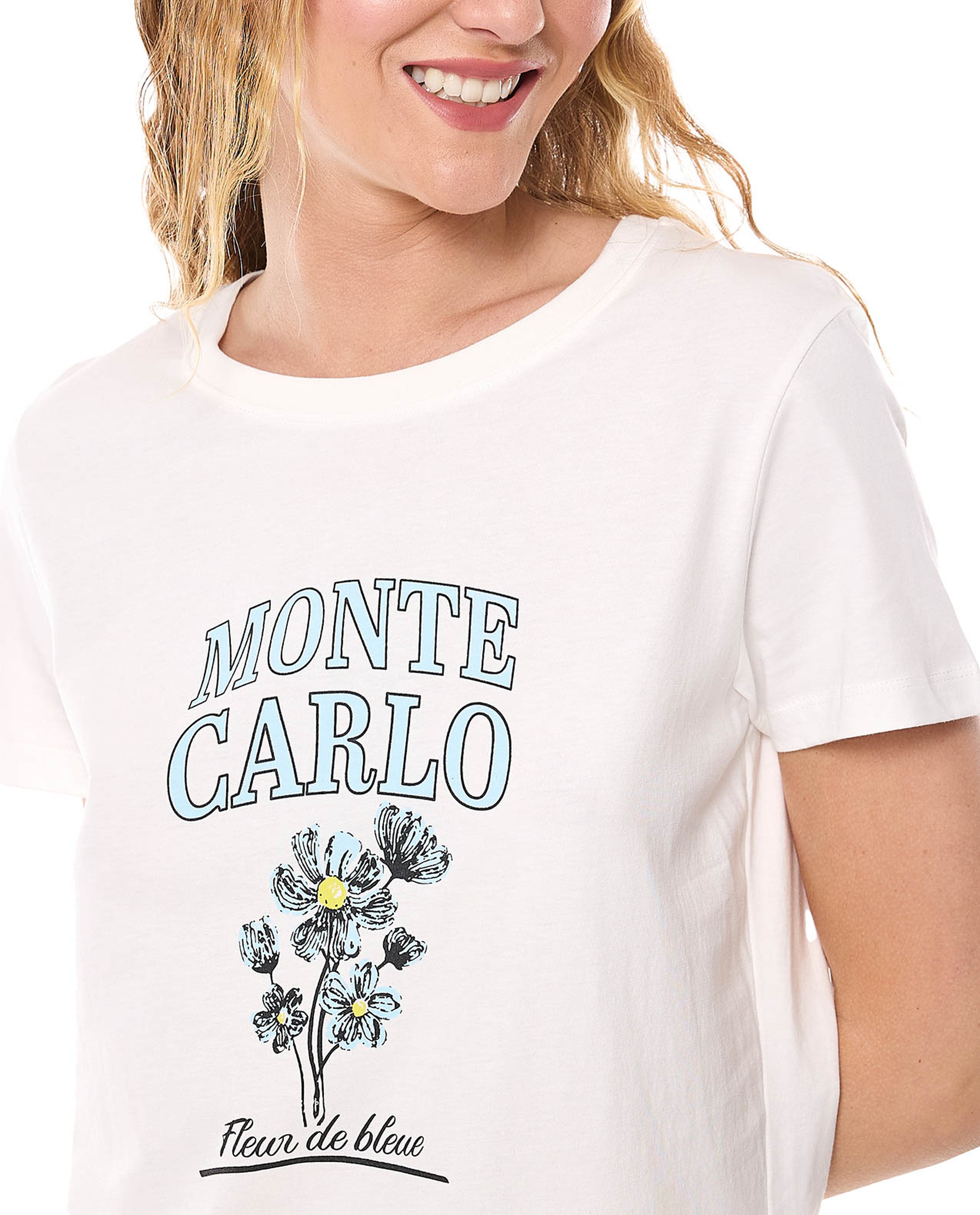 Printed T-Shirt with Crew Neck and Short Sleeves