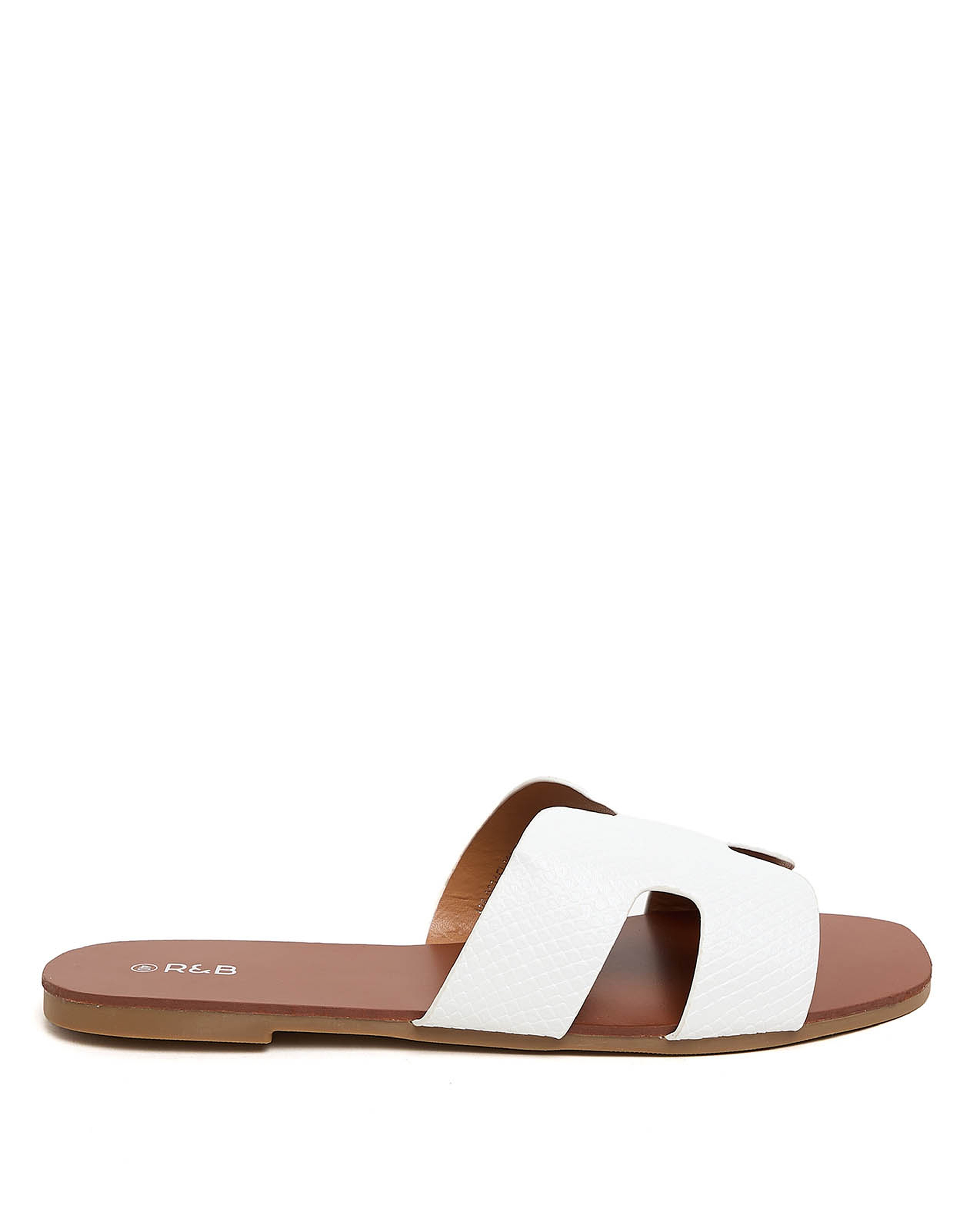 Croc Textured Flat Sandals