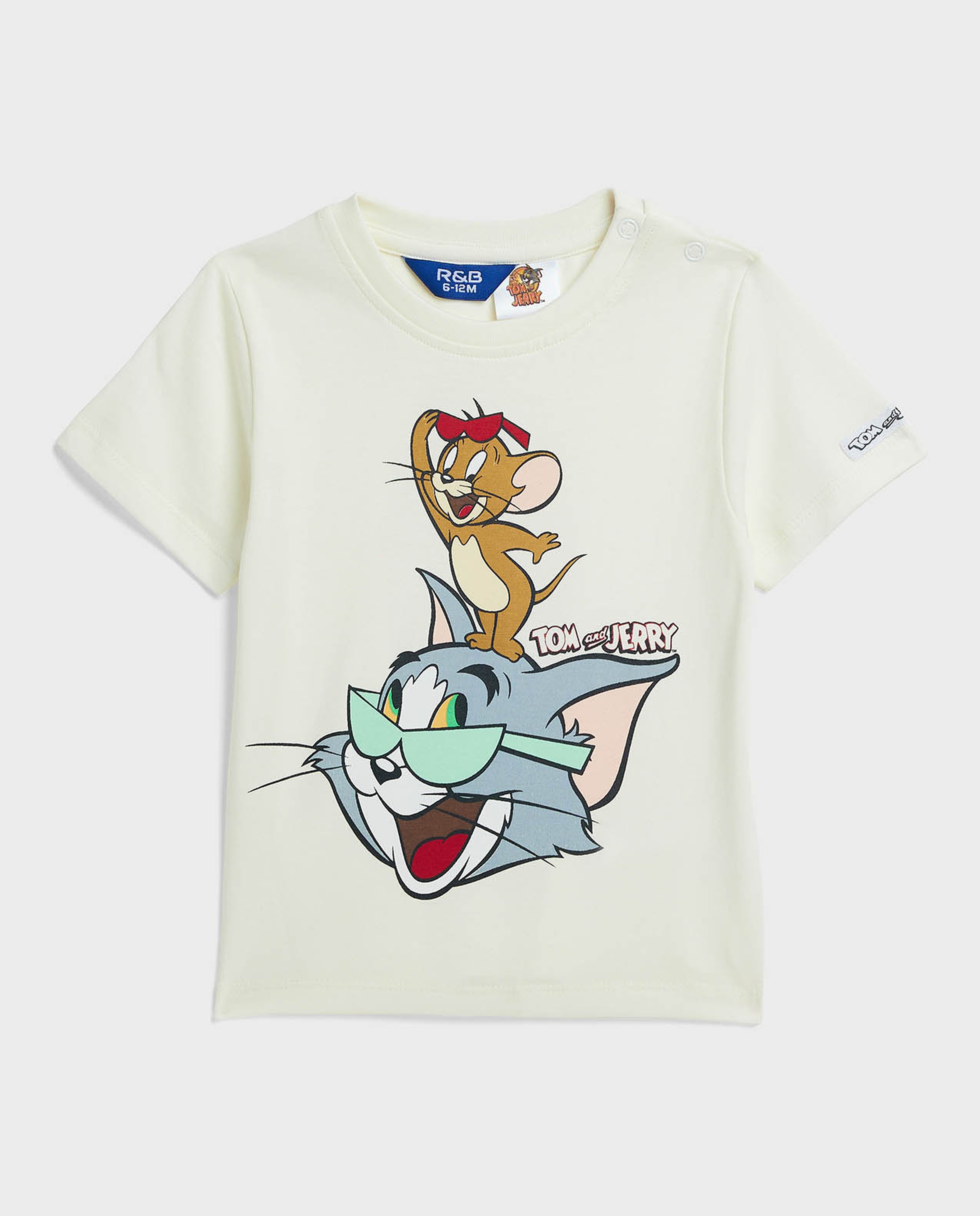2 Pack Tom & Jerry Printed T-Shirts with Short Sleeves