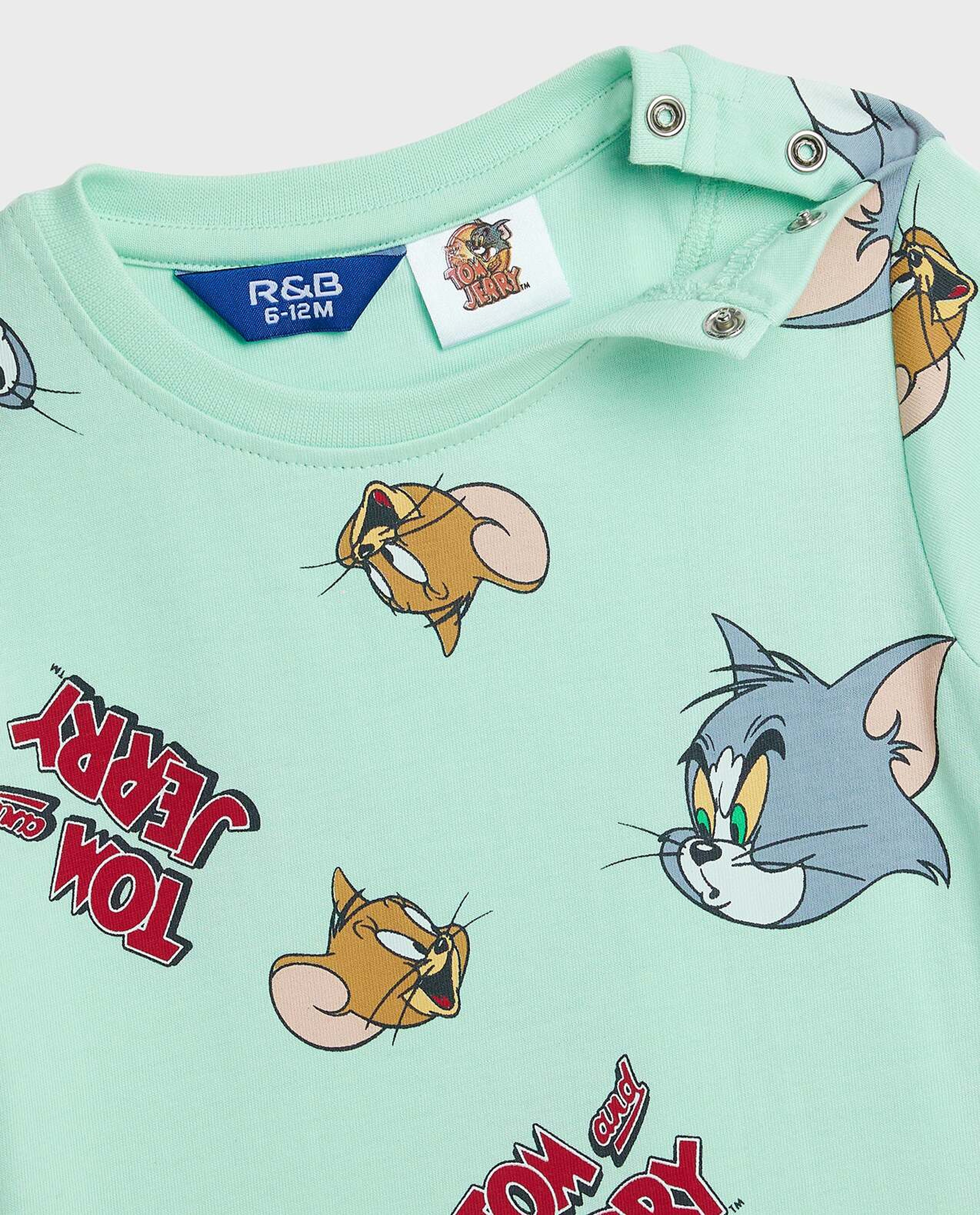 2 Pack Tom & Jerry Printed T-Shirts with Short Sleeves