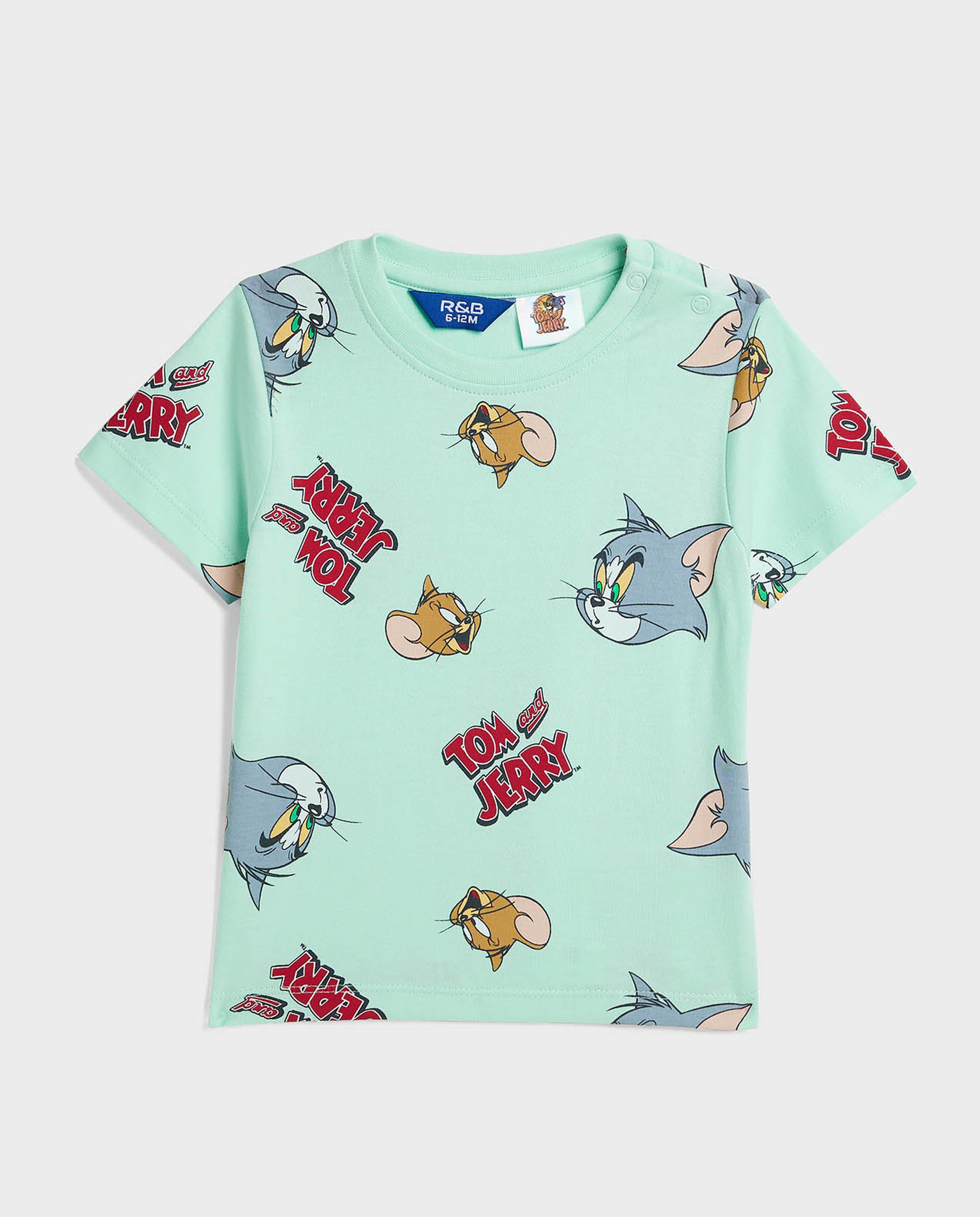 2 Pack Tom & Jerry Printed T-Shirts with Short Sleeves