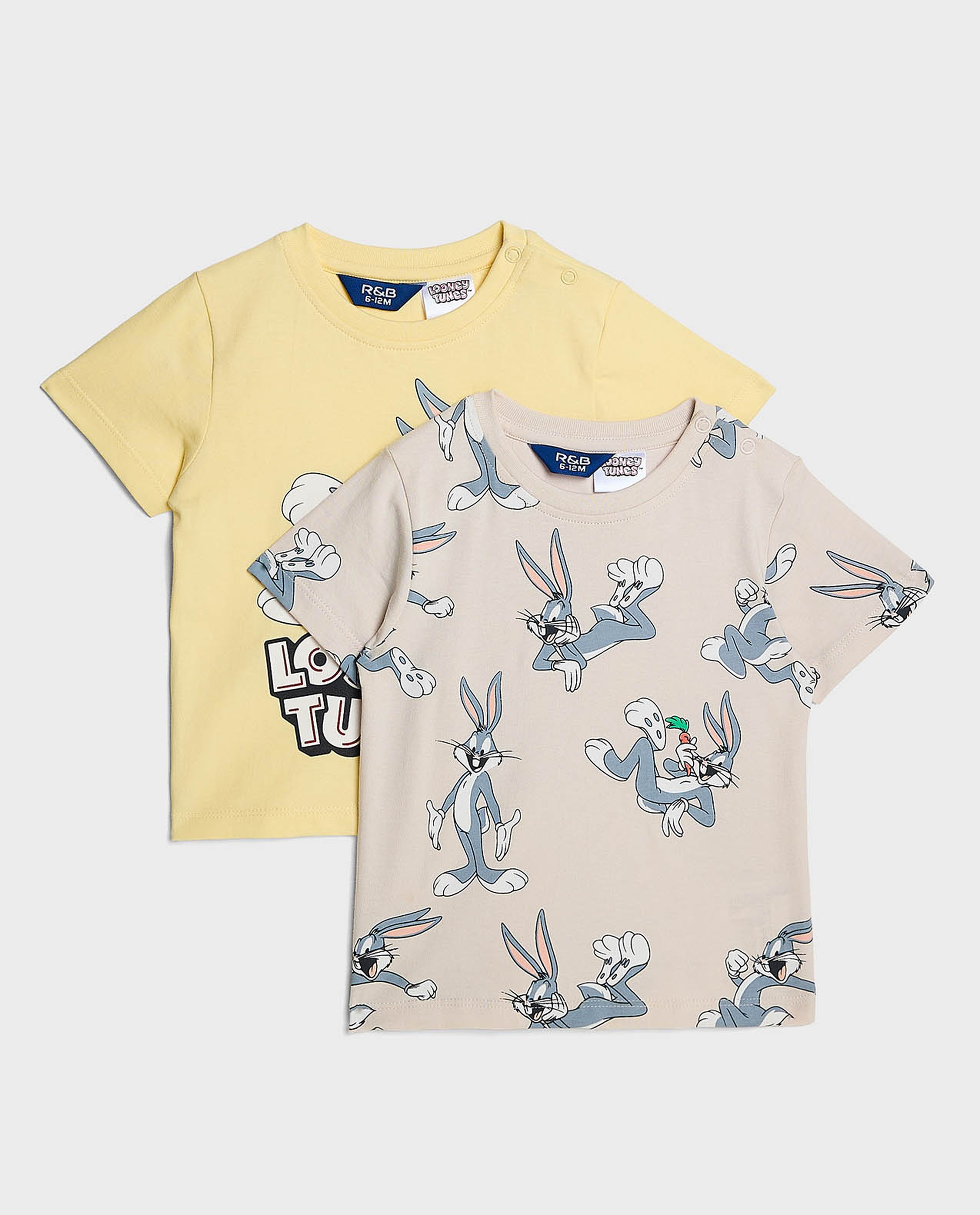2 Pack Bugs Bunny Printed T-Shirts with Short Sleeves