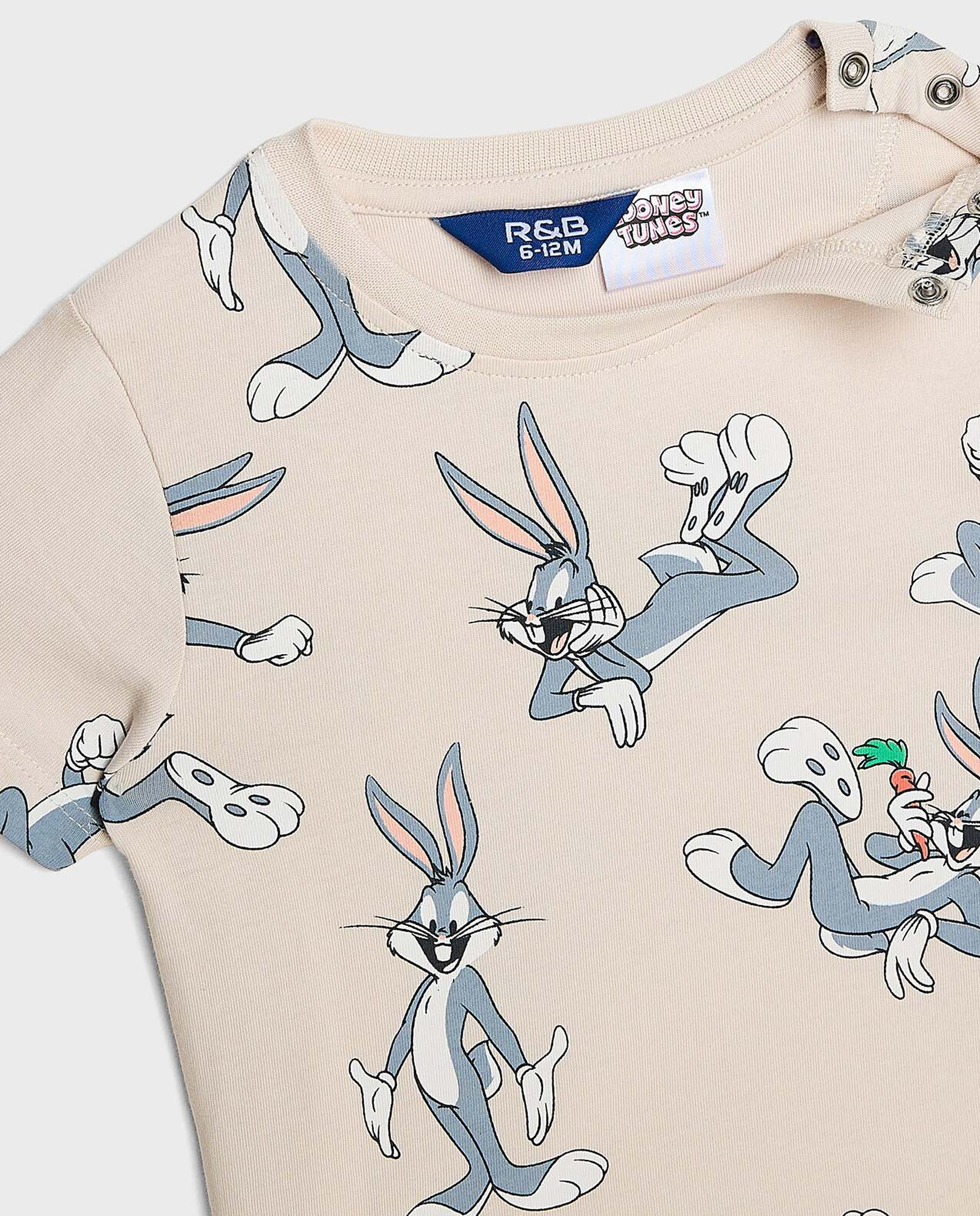 2 Pack Bugs Bunny Printed T-Shirts with Short Sleeves