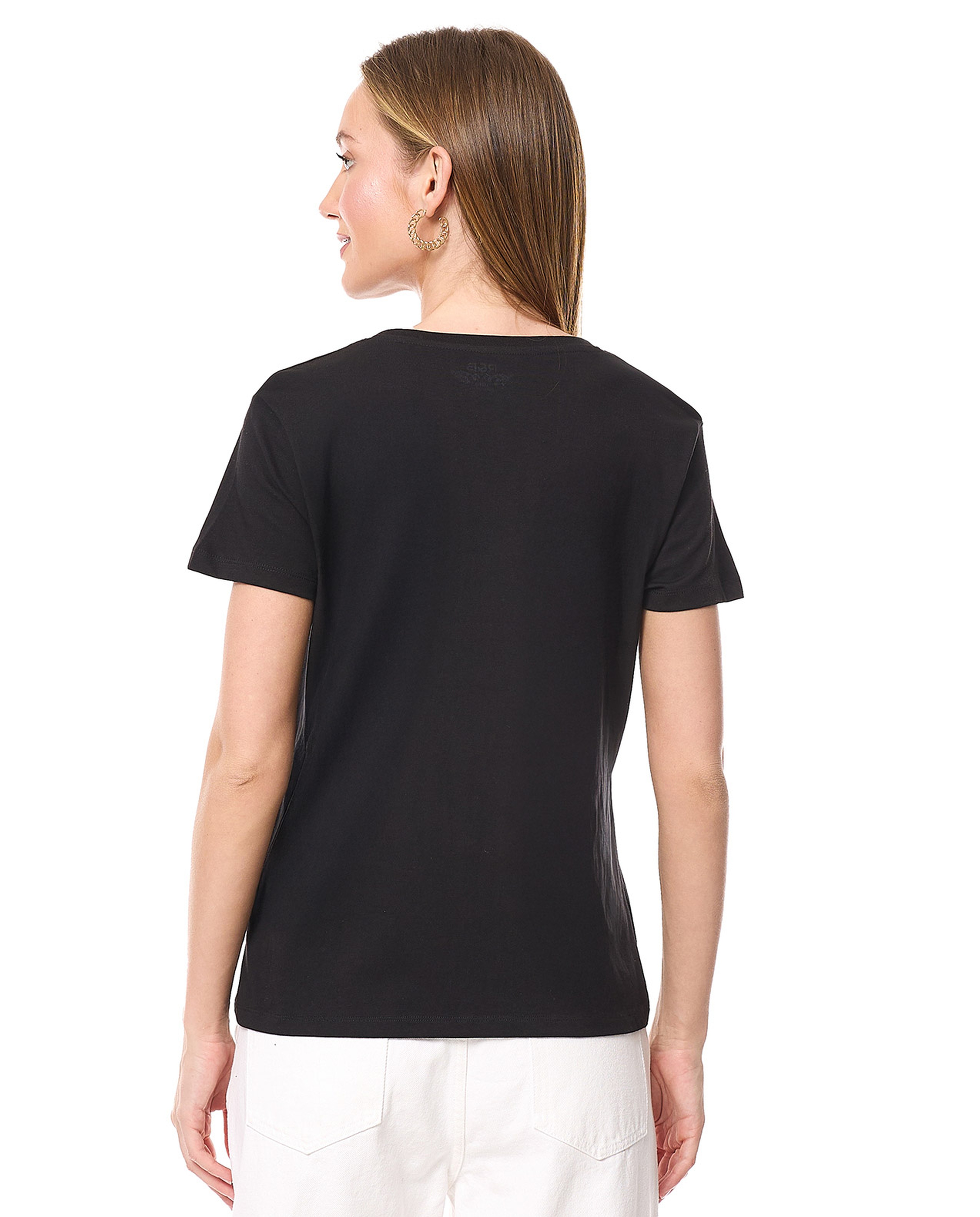 Printed T-Shirt with Crew Neck and Short Sleeves