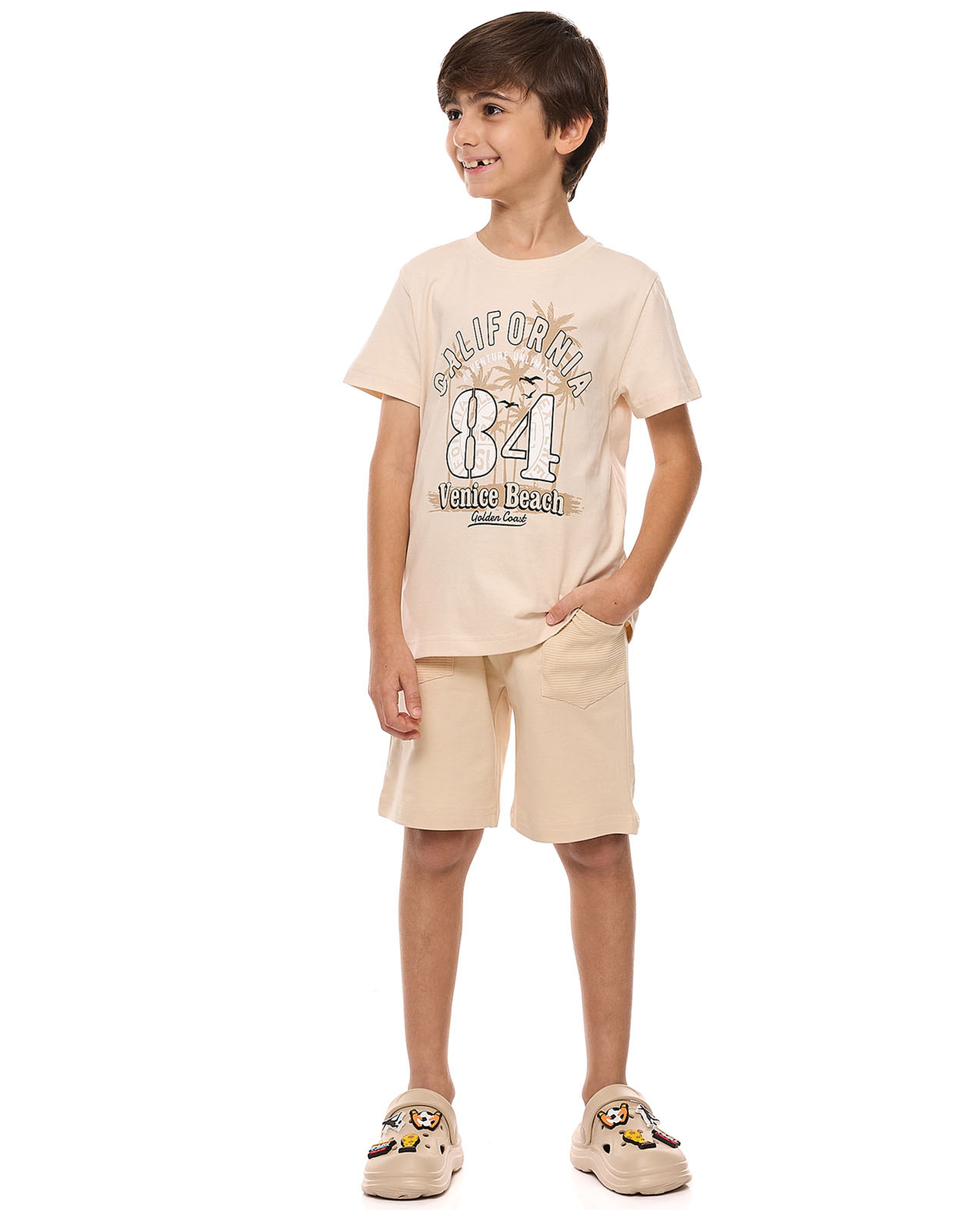 Solid Shorts with Drawstring Waist