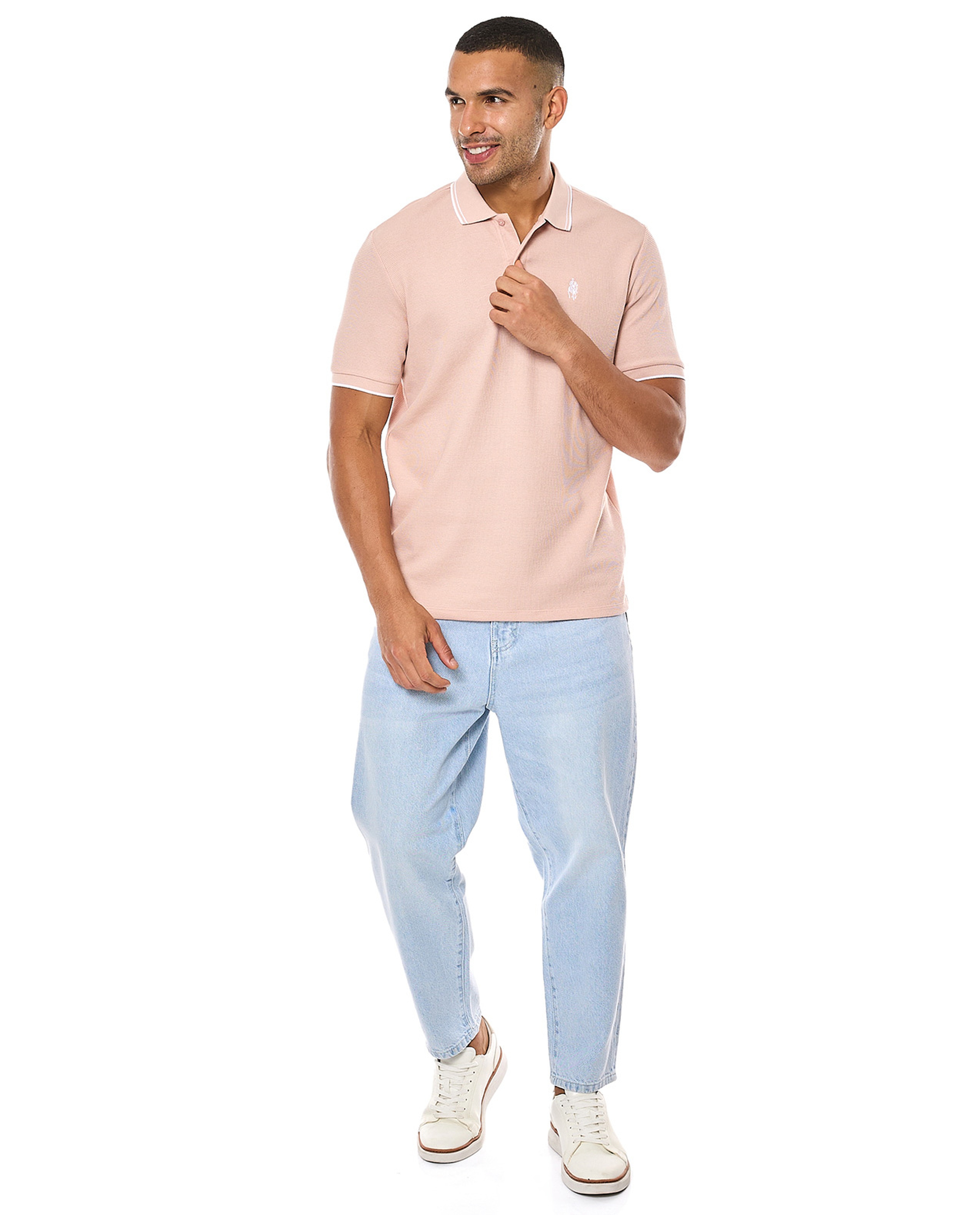 Logo Detail Polo T-Shirt with Short Sleeves