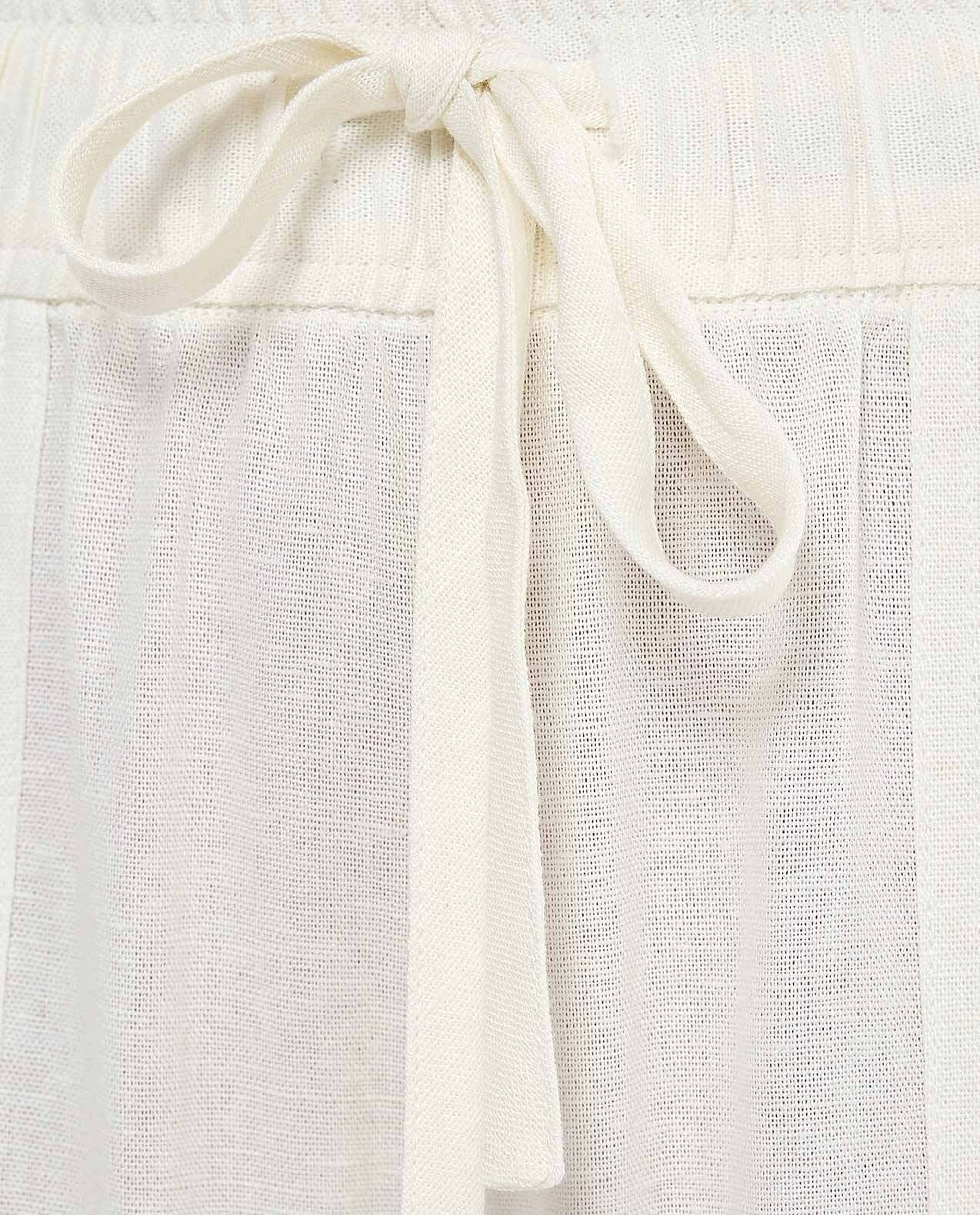 Solid Wide Leg Pants with Drawstring Waist