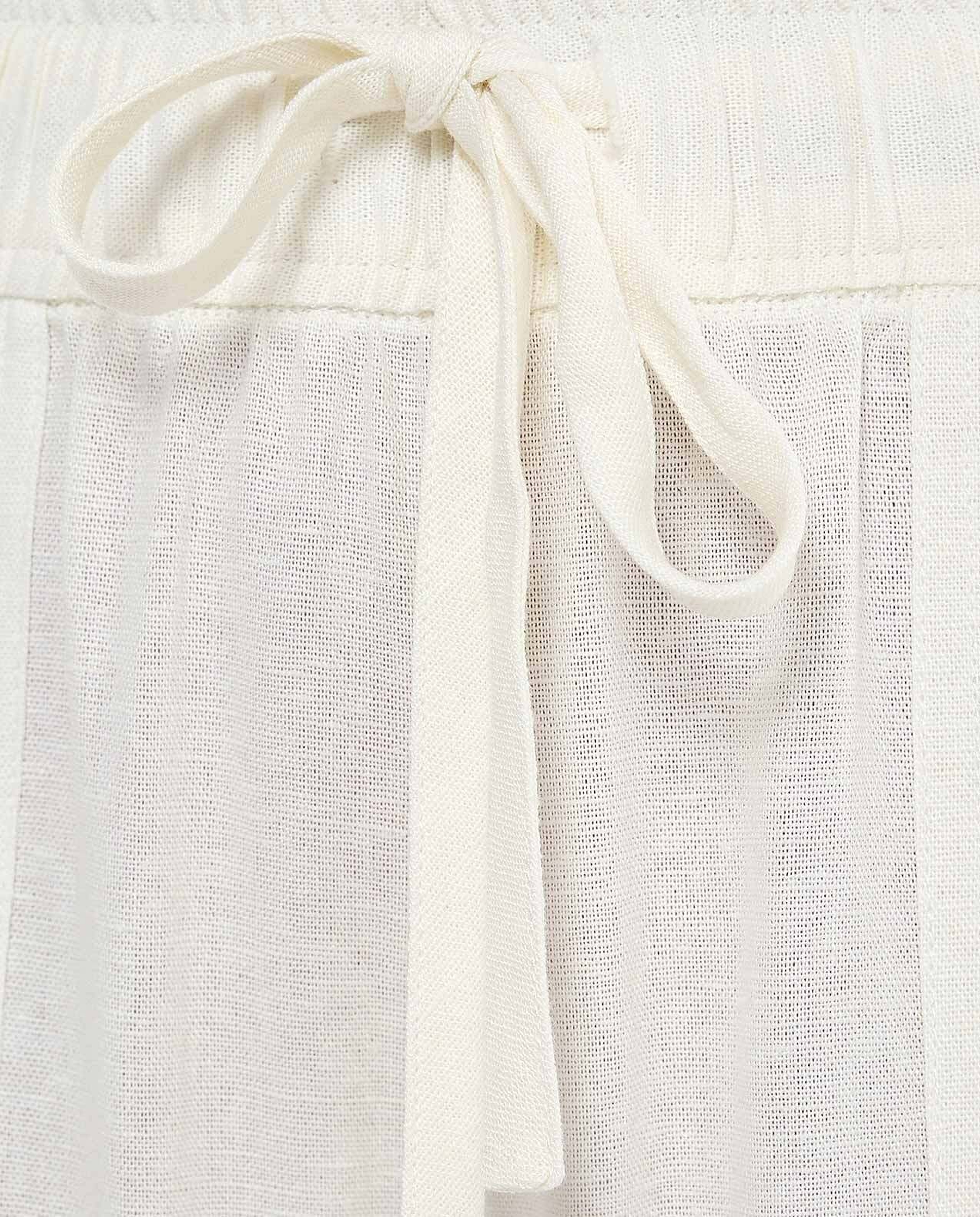 Solid Wide Leg Pants with Drawstring Waist