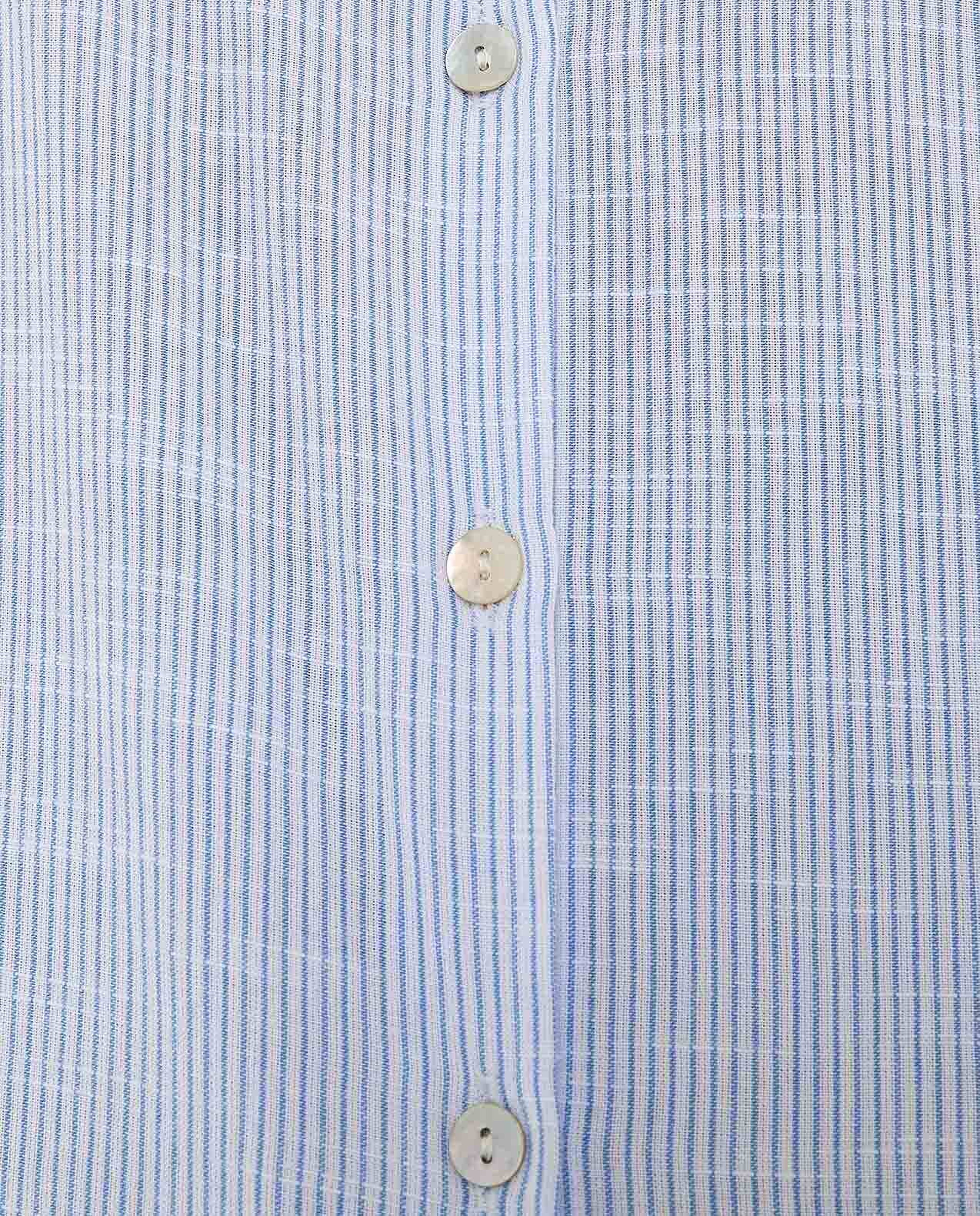 Striped Tunic with Classic Collar and Long Sleeves