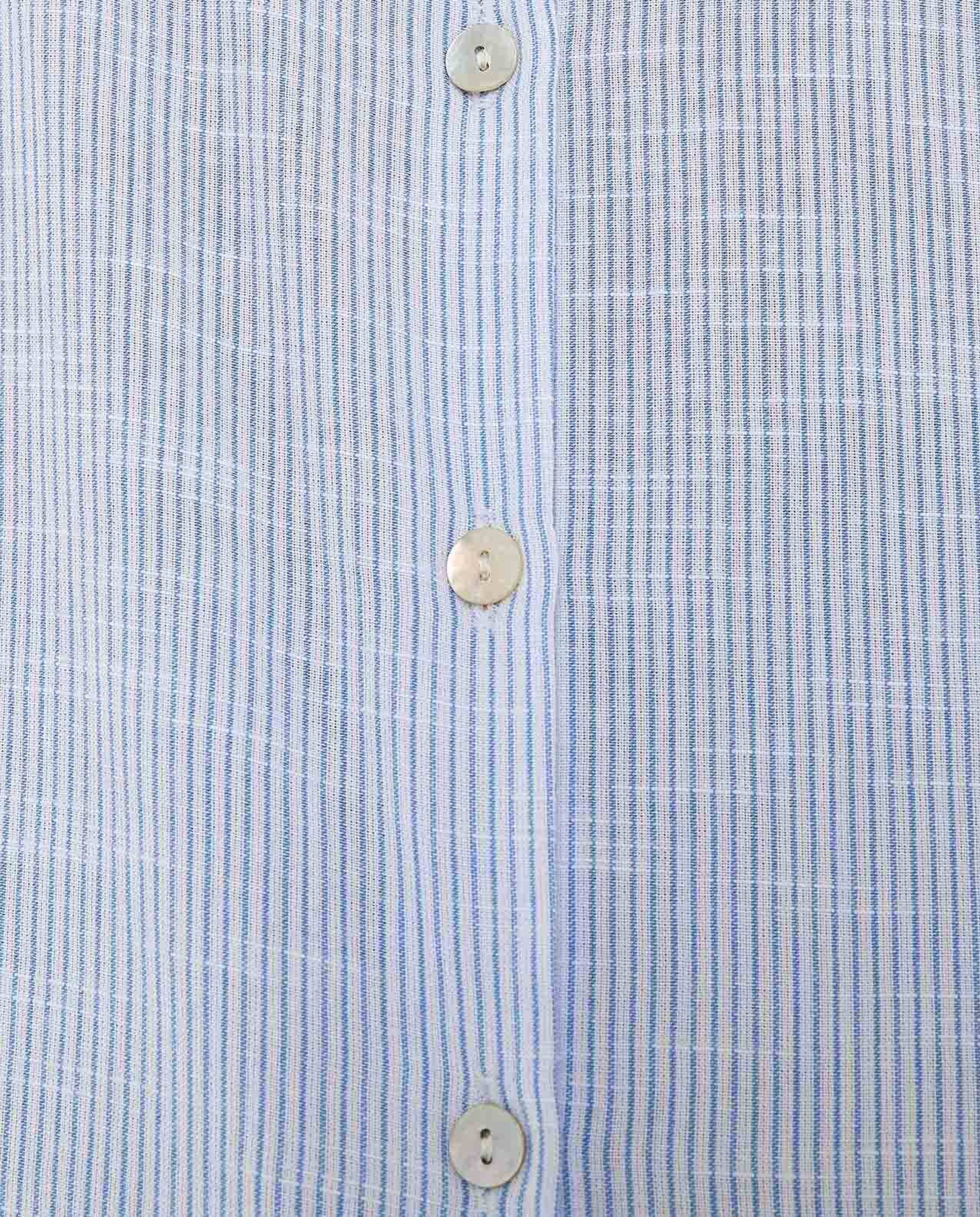 Striped Tunic with Classic Collar and Long Sleeves