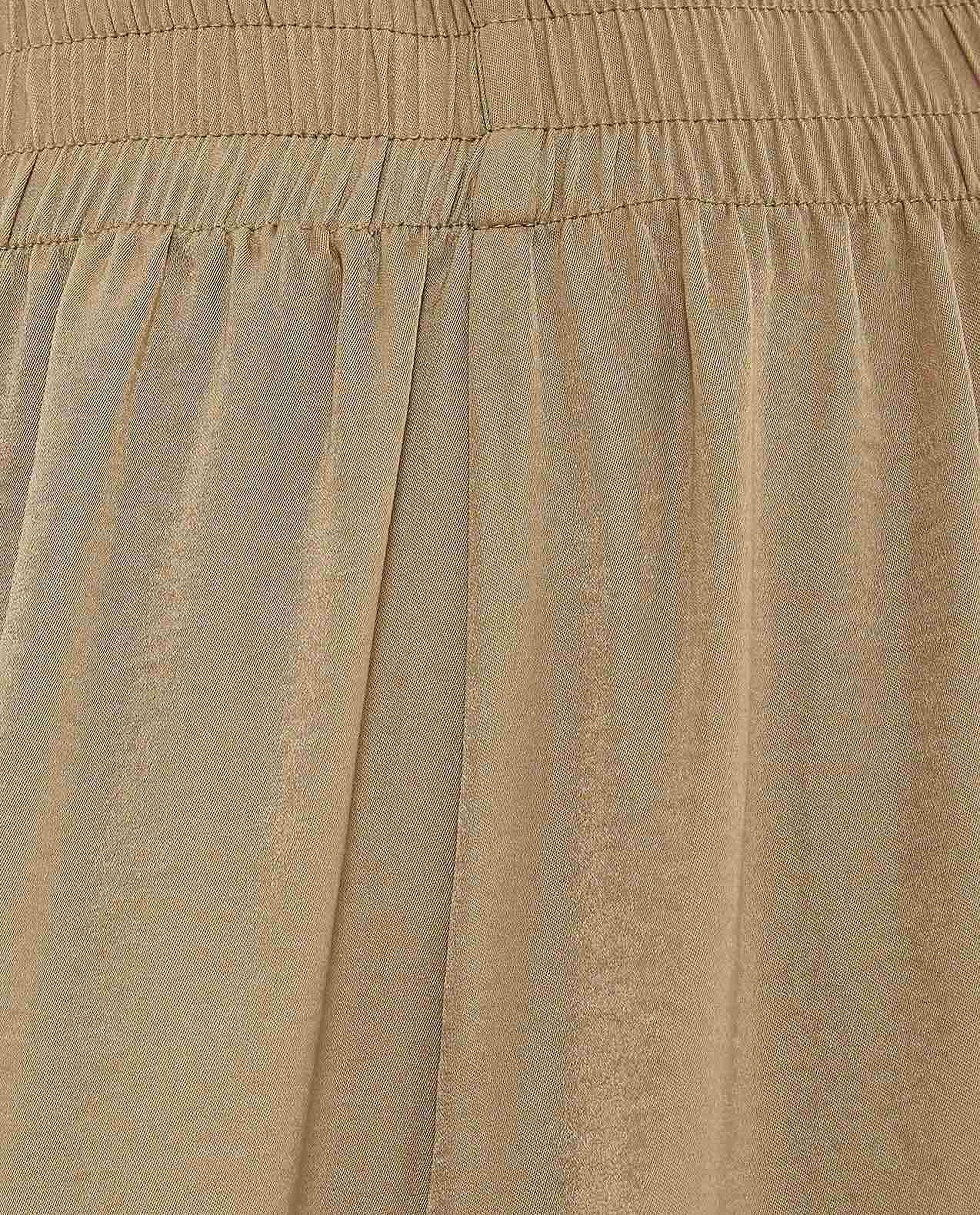 Crinkled Wide Leg Pants with Elastic Waist