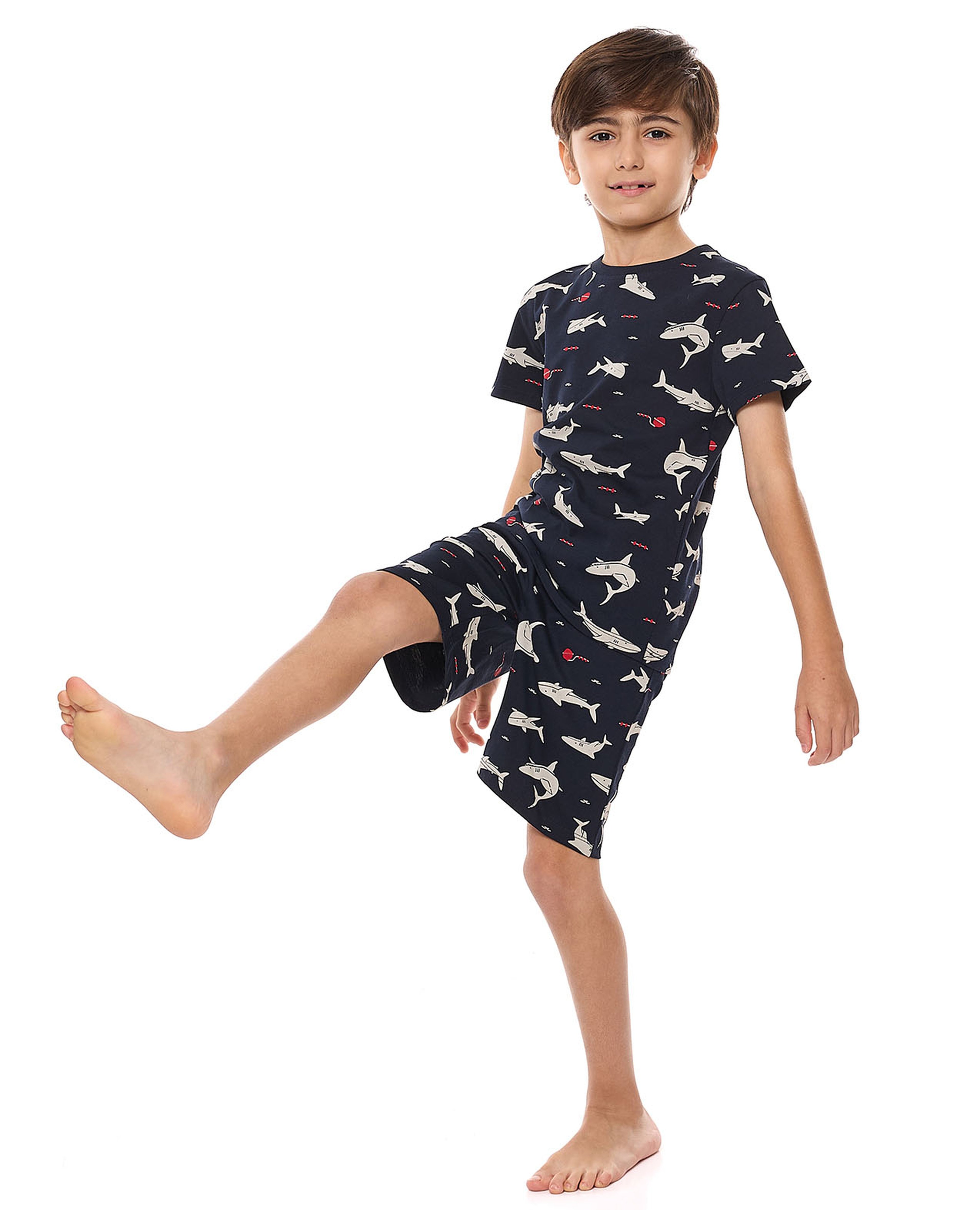 طقم بيجاما قصير بطبعة