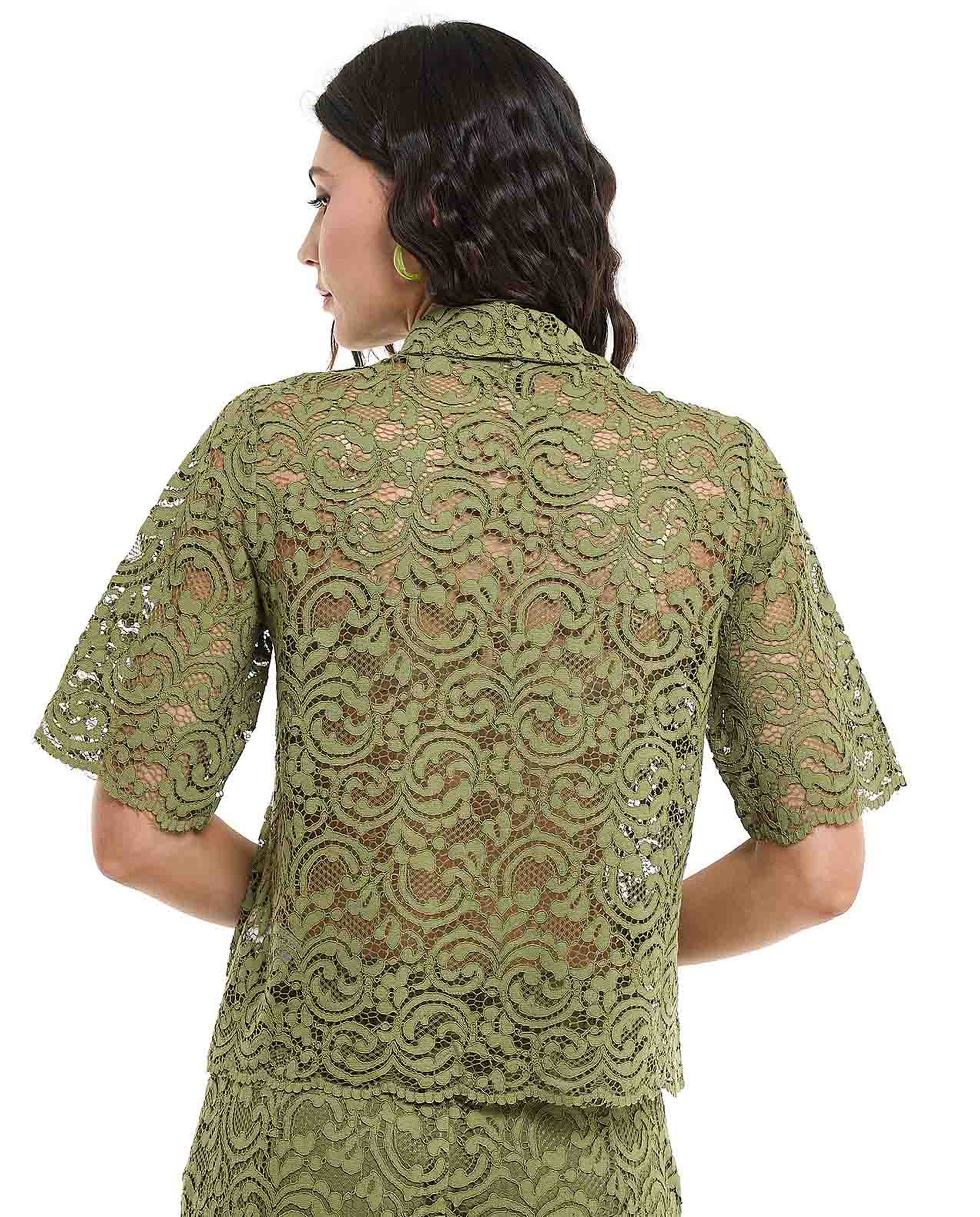 Lace Pants with Button Closure