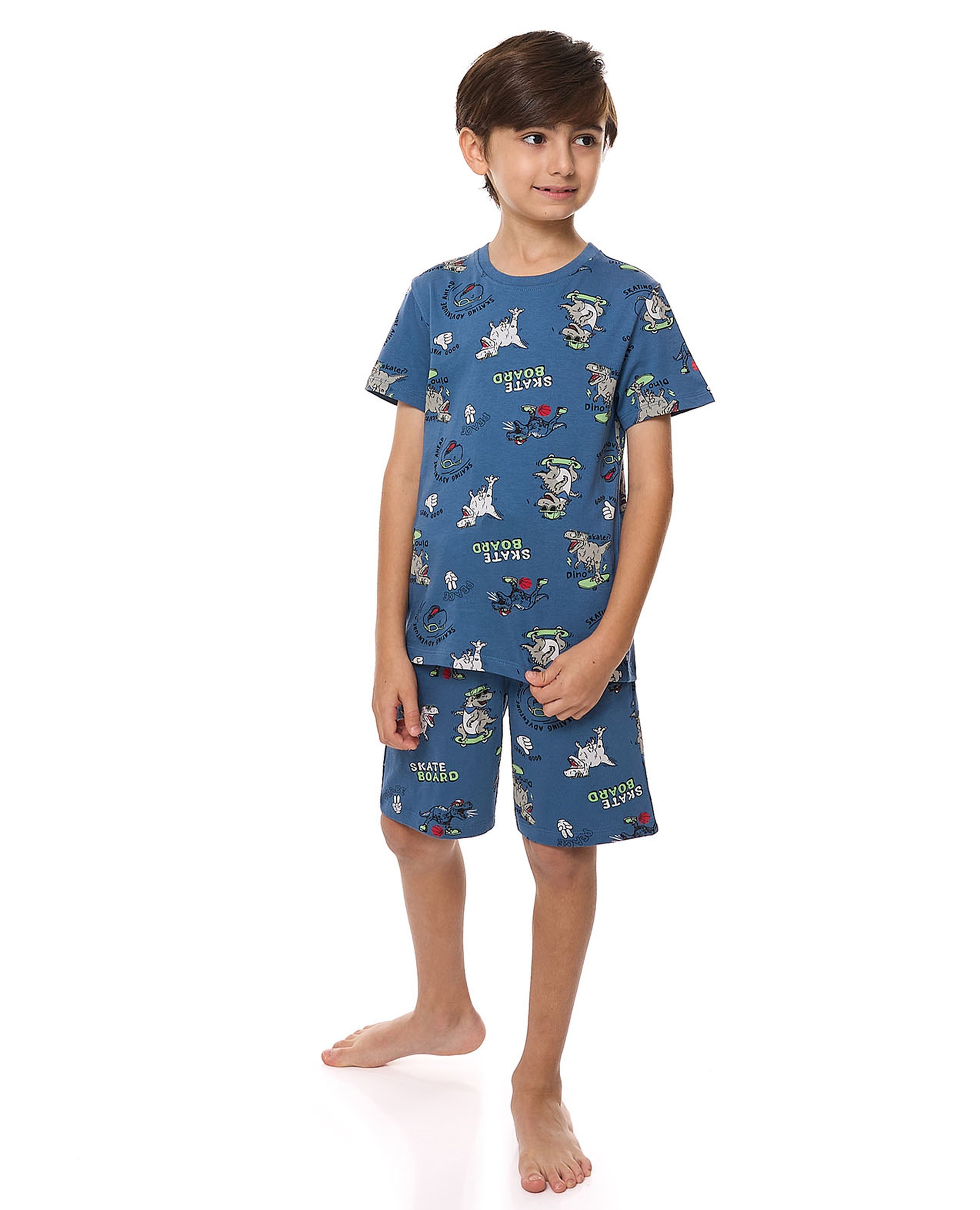 طقم بيجاما قصير بطبعة