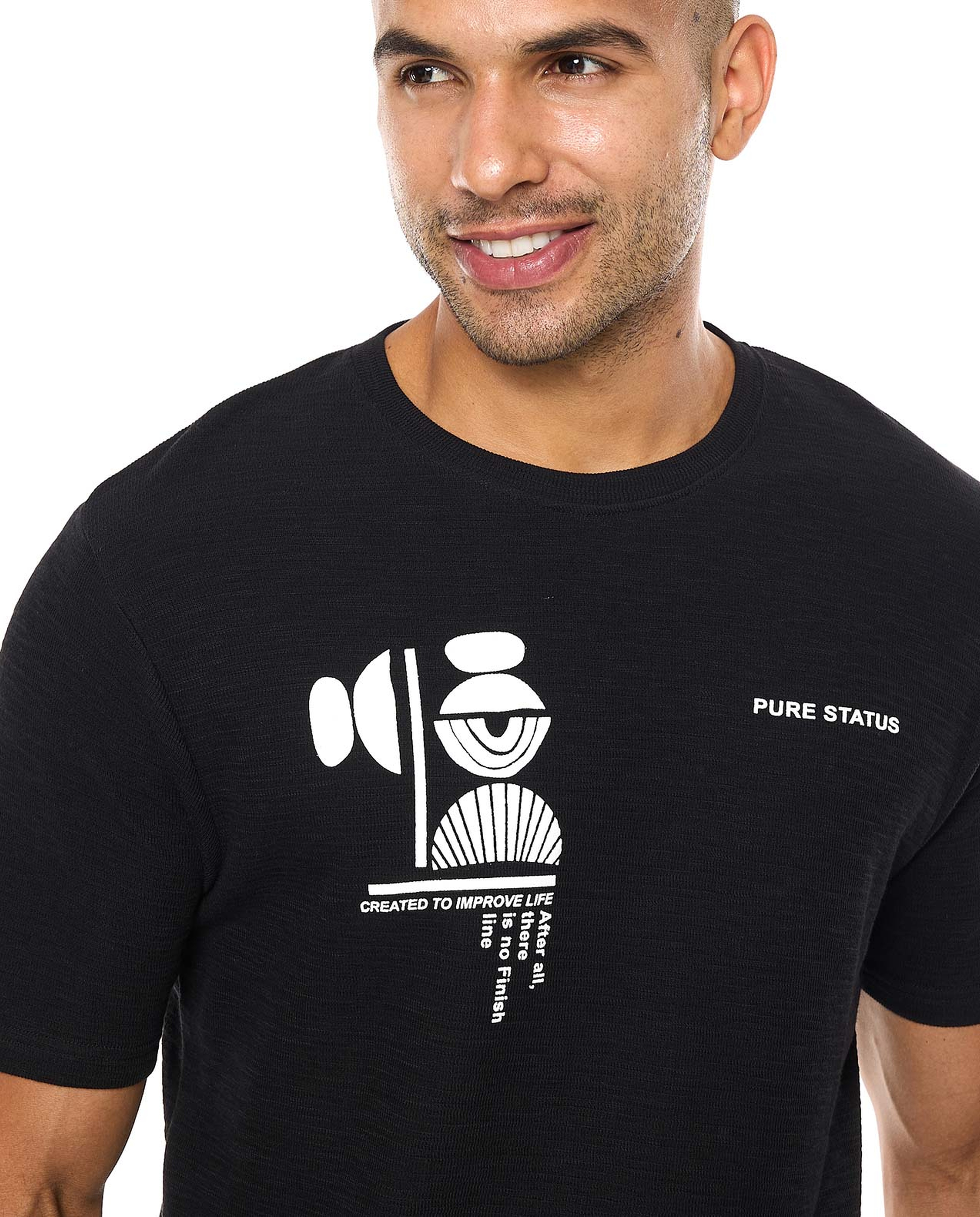 Printed T-Shirt with Crew Neck and Short Sleeves