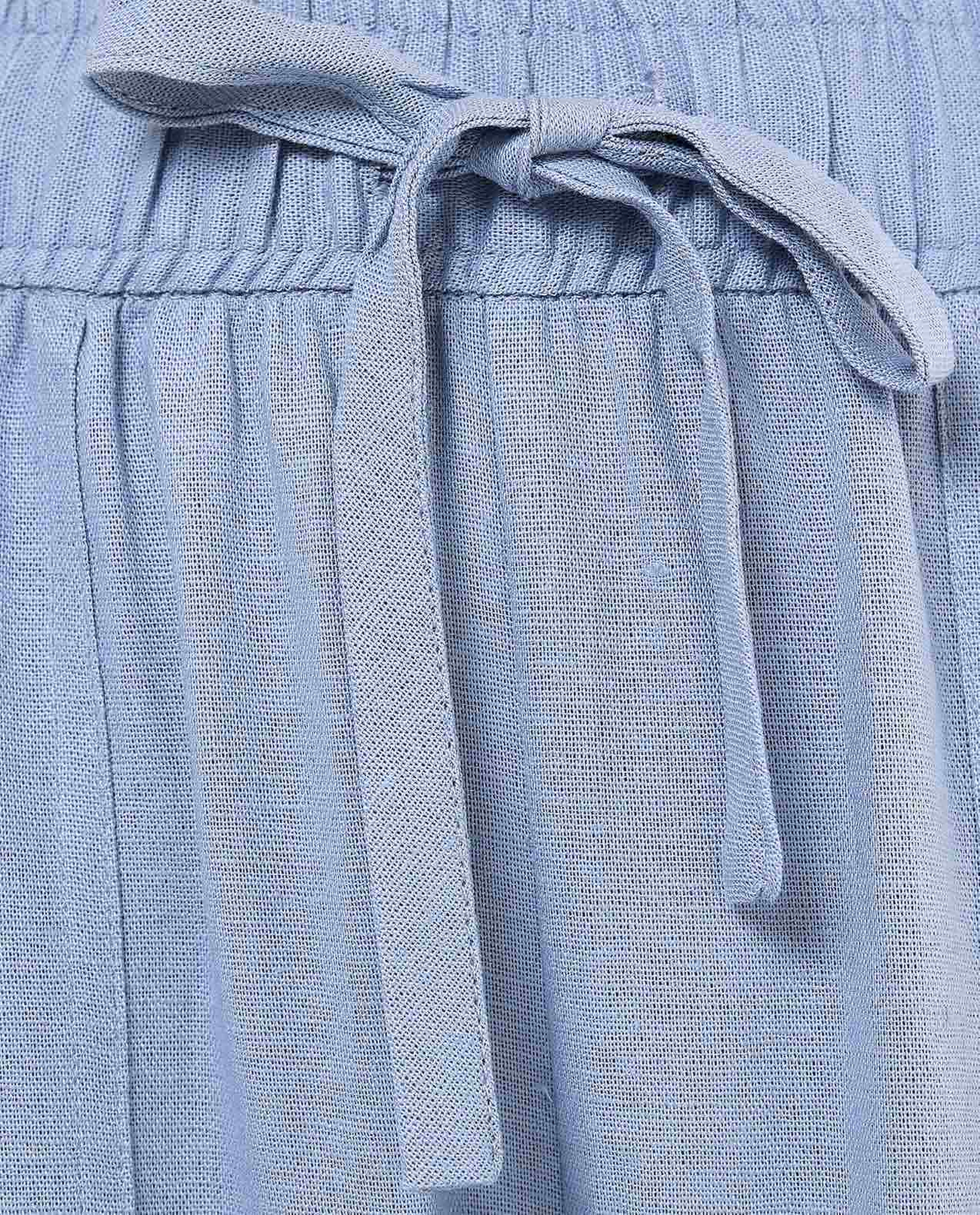 Solid Wide Leg Pants with Drawstring Waist