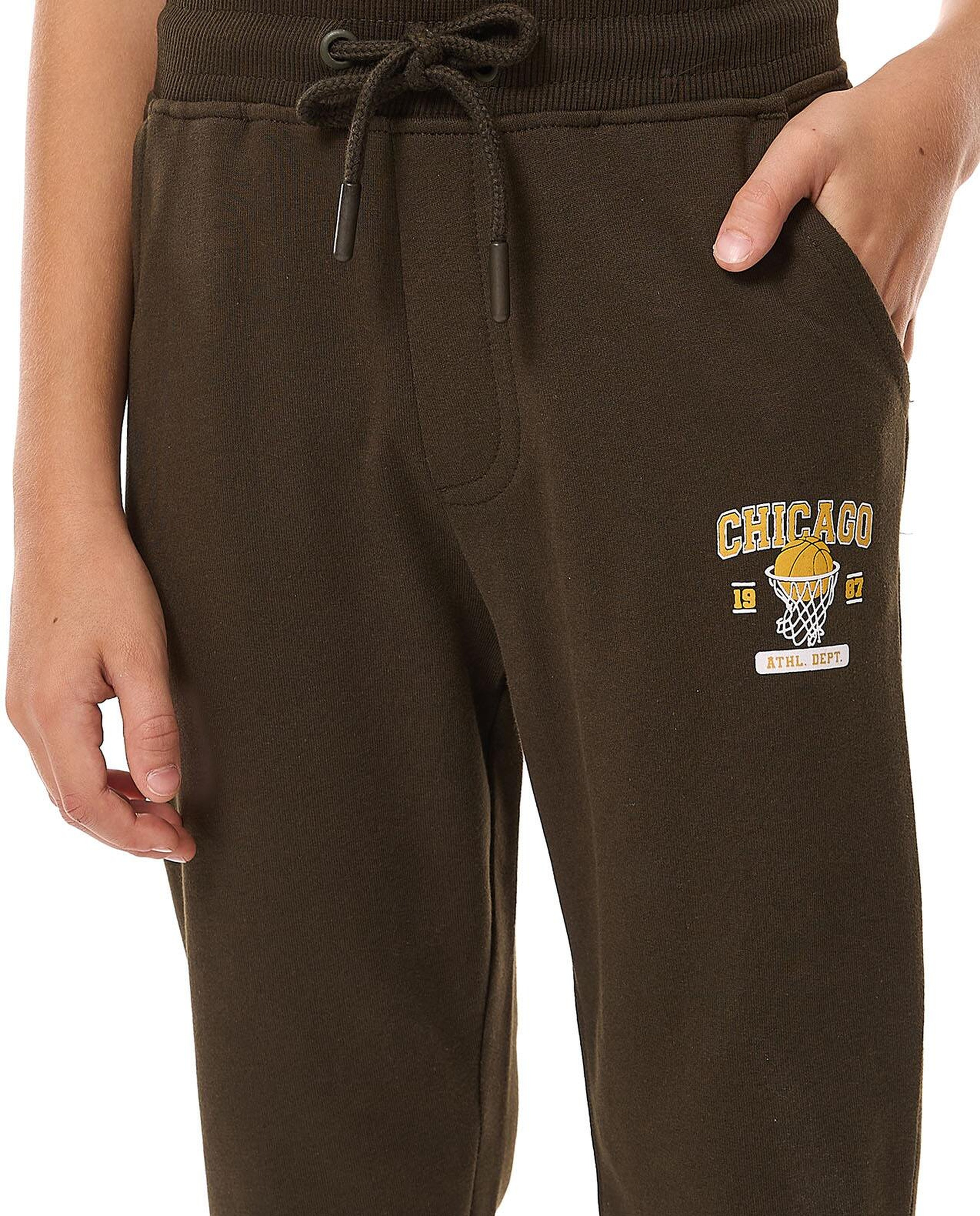 Printed Joggers with Drawstring Waist