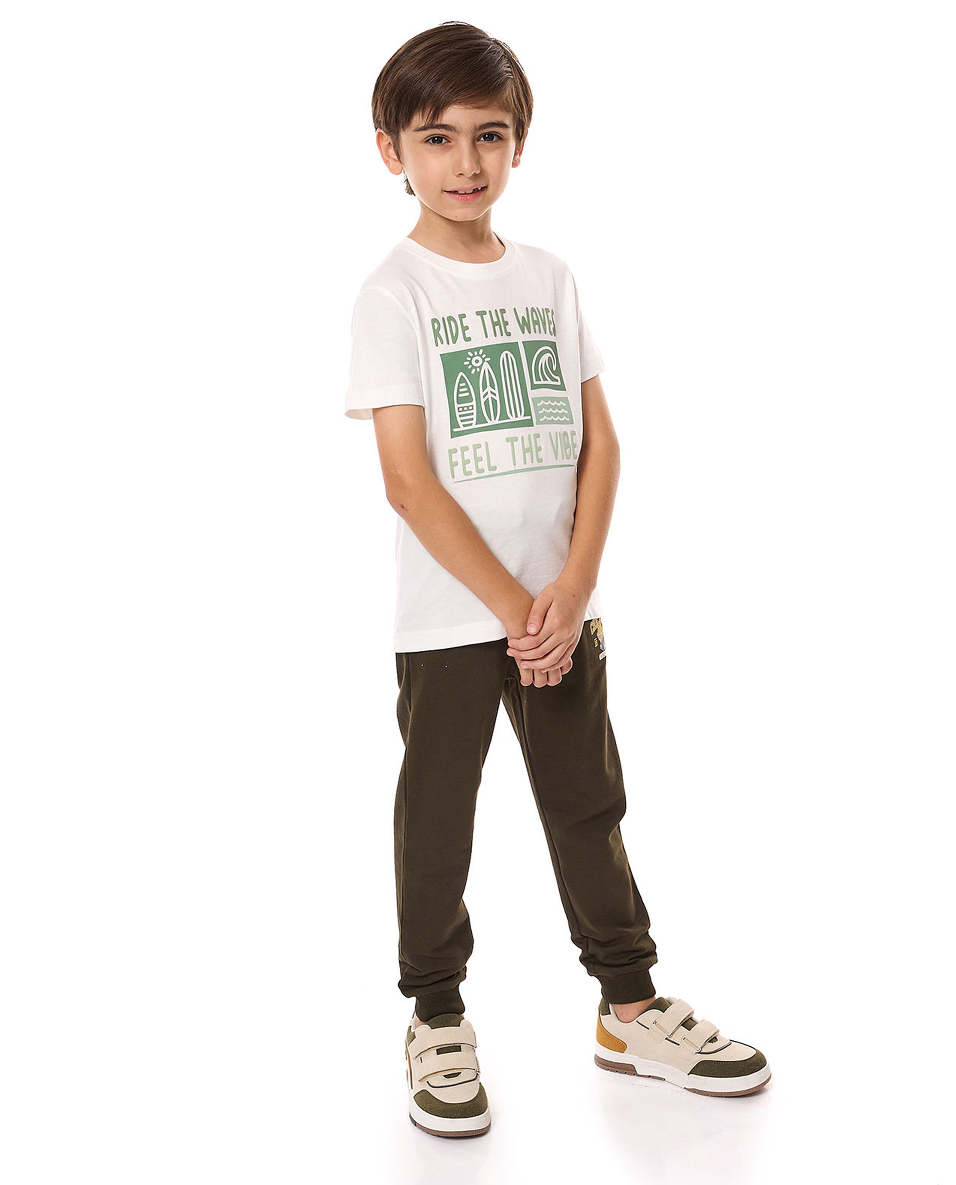 Printed Joggers with Drawstring Waist