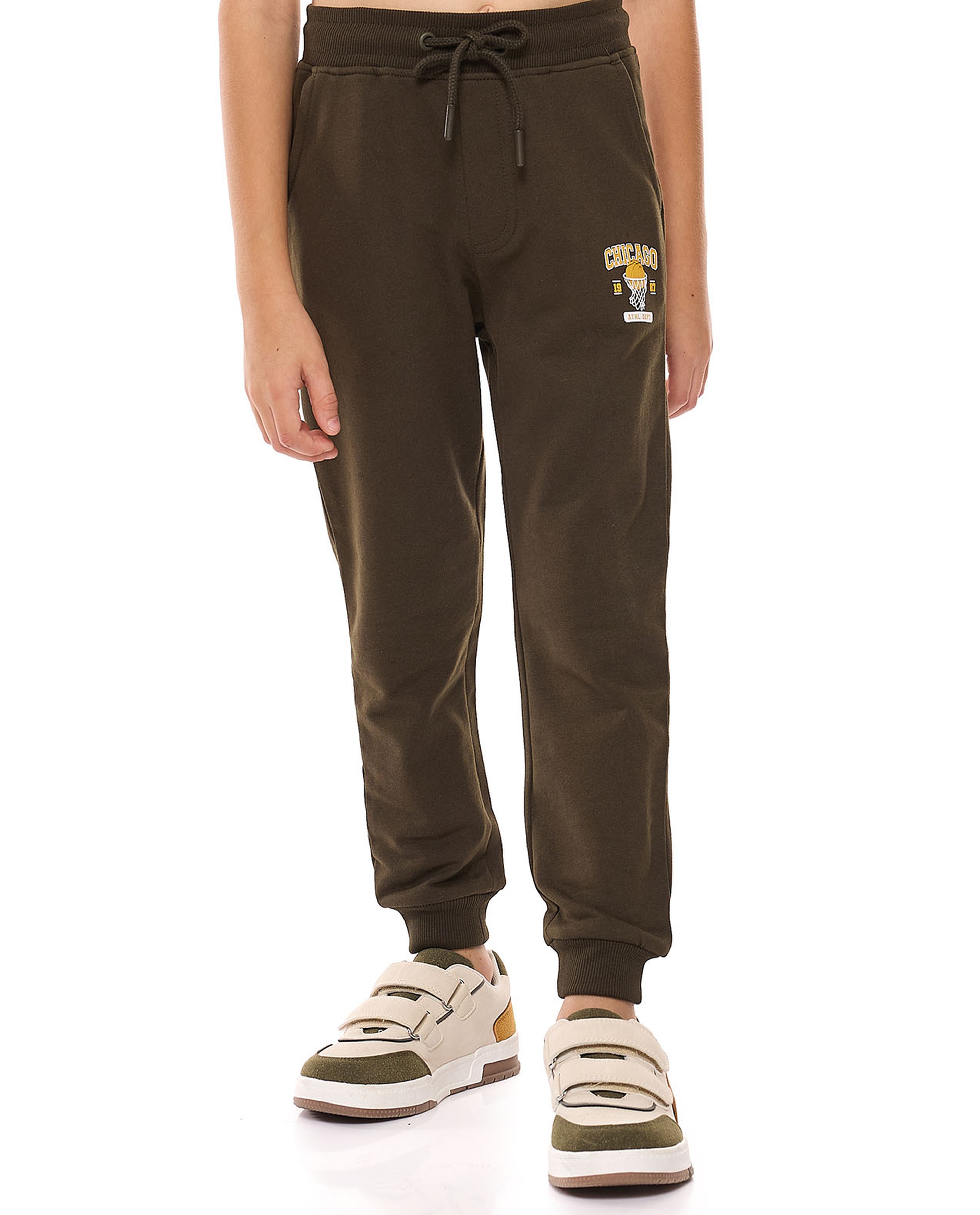 Printed Joggers with Drawstring Waist