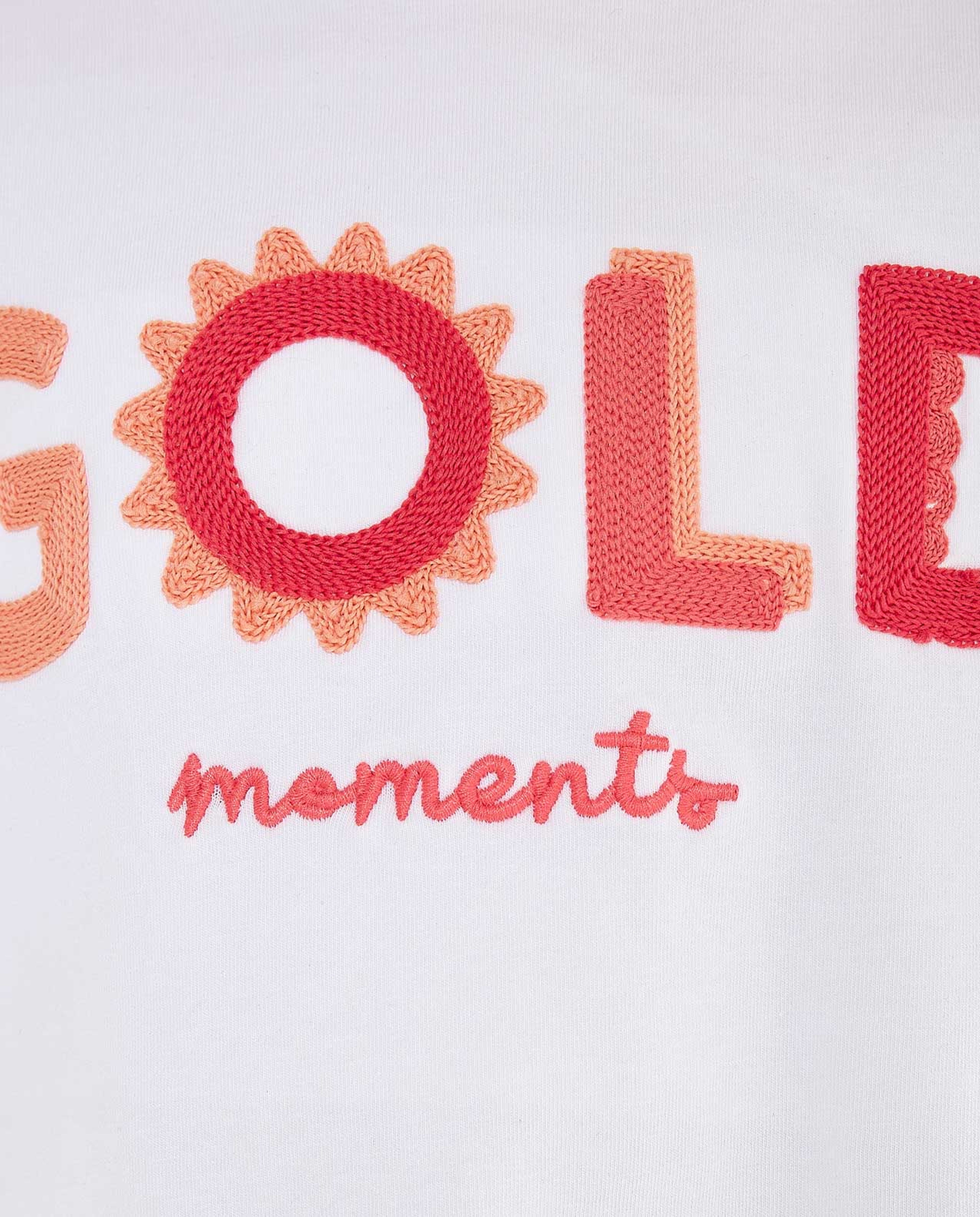 Printed Top with Crew Neck and Flutter Sleeves