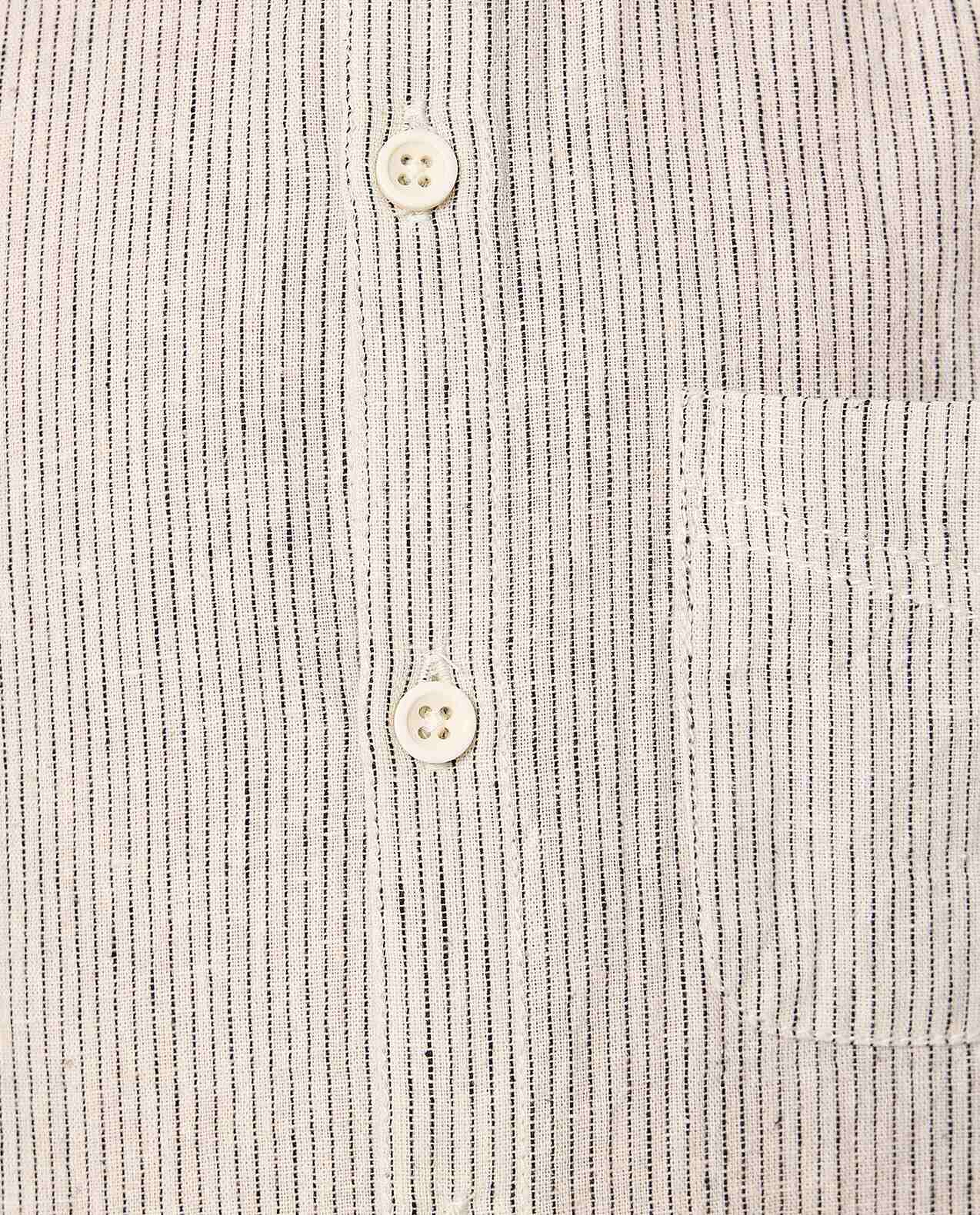 Striped Shirt with Mandarin Collar and Long Sleeves